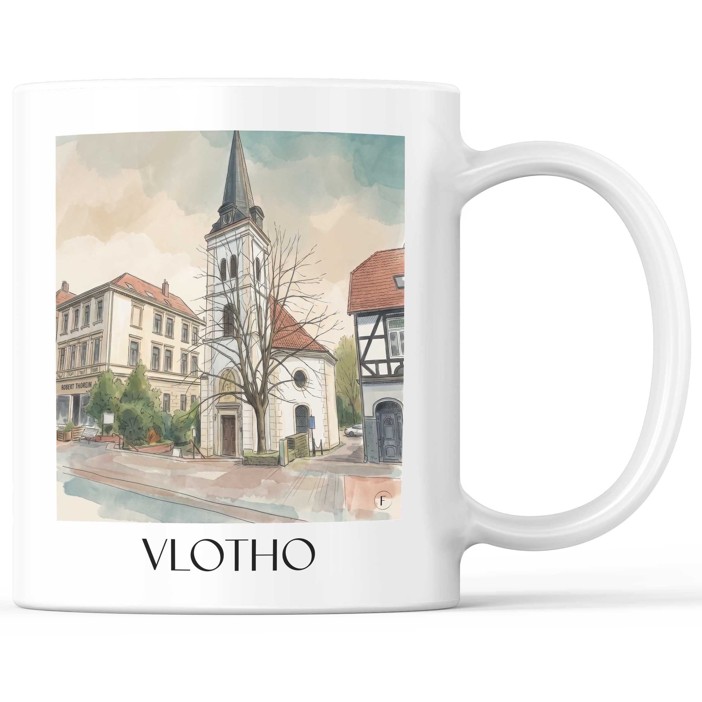 Vlotho Kaffeebecher - Herford - Deutschland Becher - Kaffeetasse im Aquarell Stil - favplace
