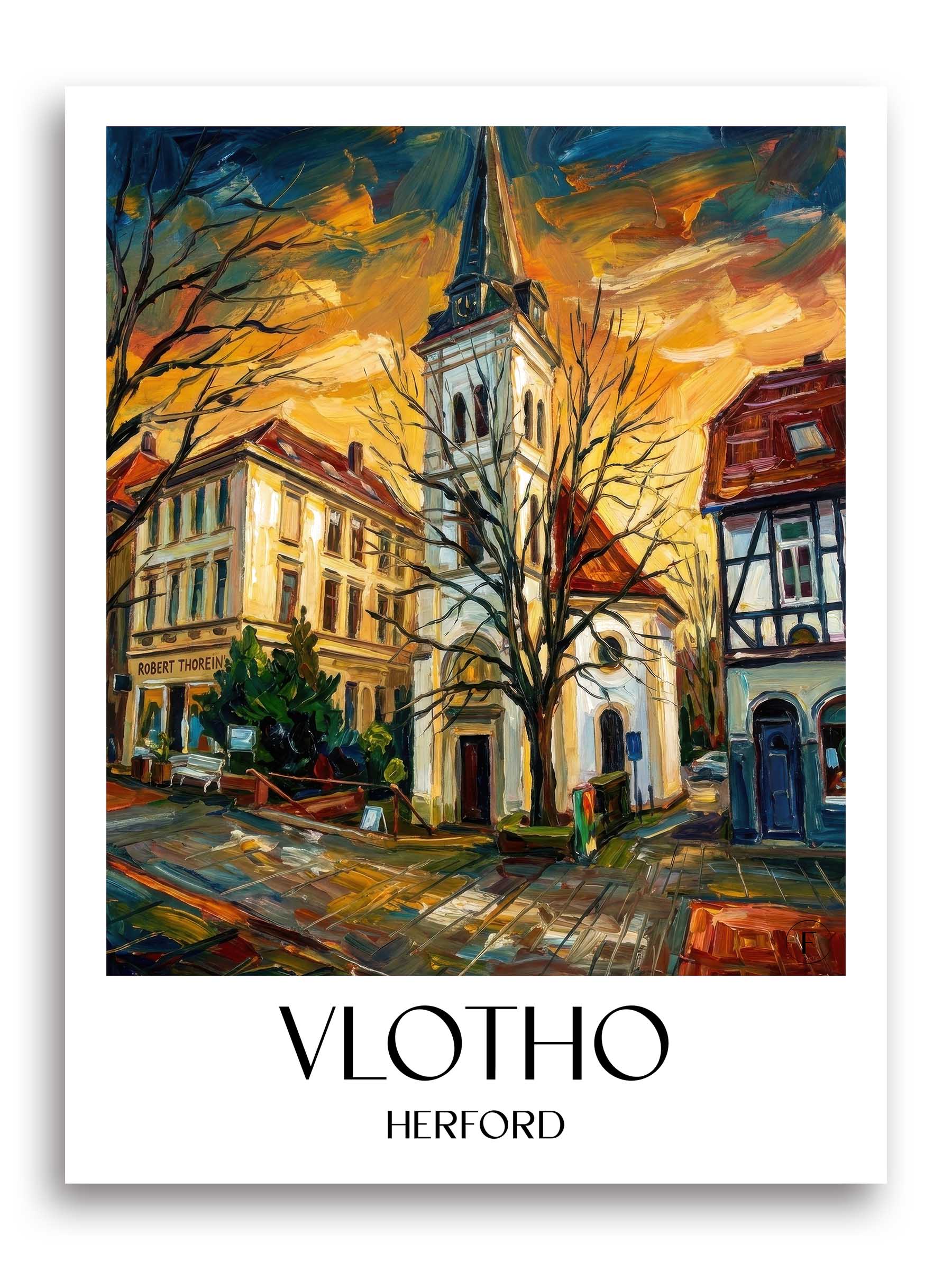 Vlotho Poster - Herford - Deutschland Kunstdruck - Ölgemälde von A4 bis A1 - favplace