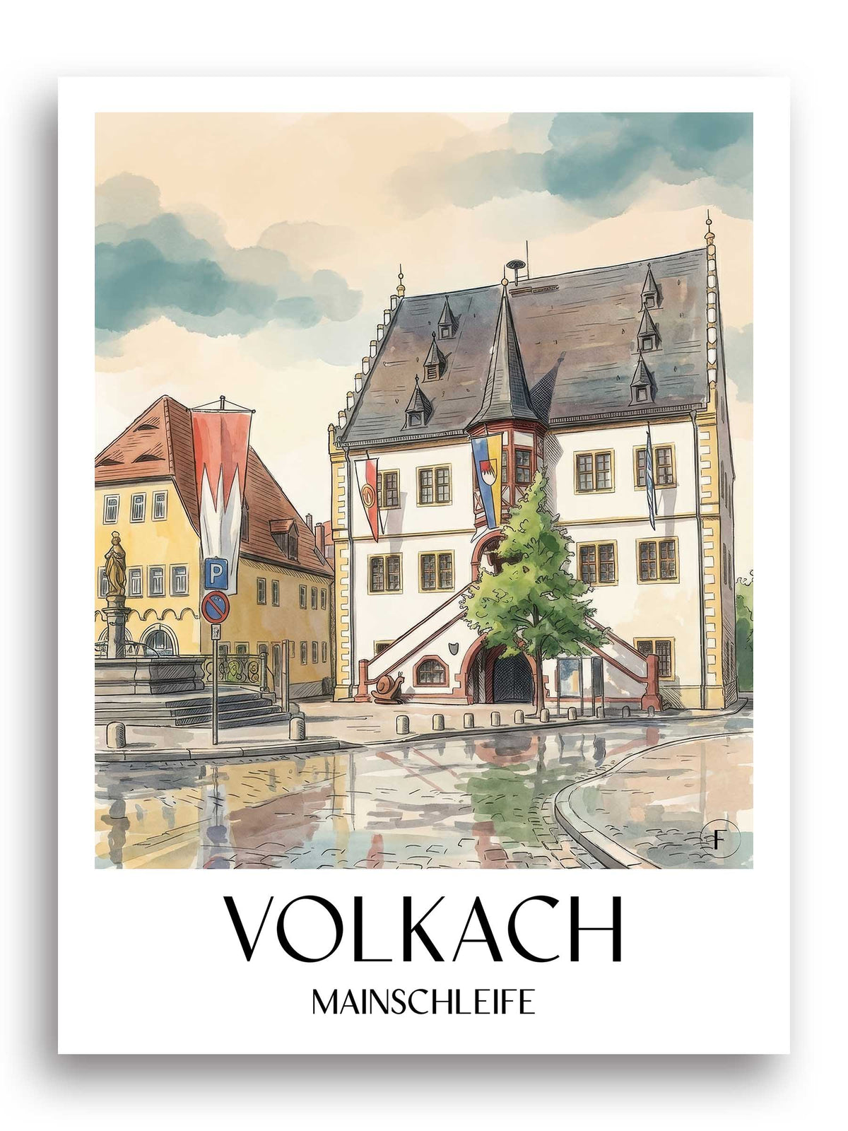 volkach-mainschleife-deutschland-poster-aquarell