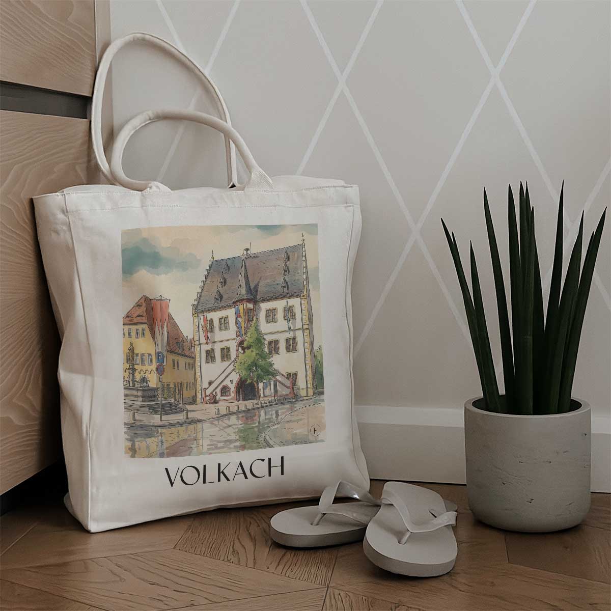 volkach-mainschleife-deutschland-einkaufstasche-aquarell