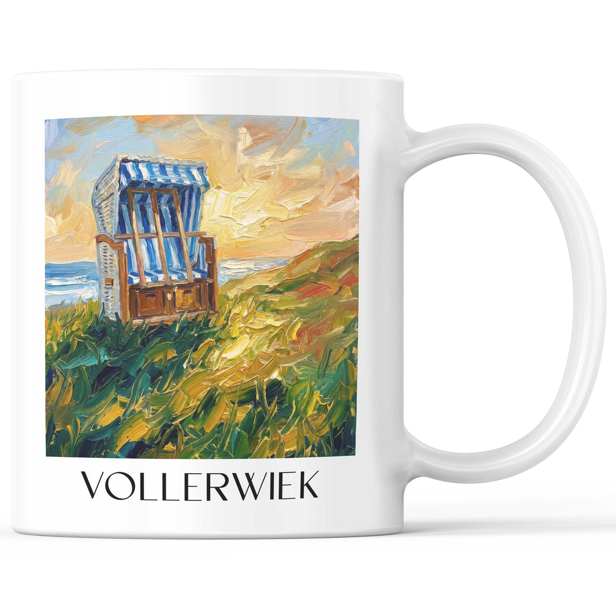 Vollerwiek Kaffeebecher - Schleswig-Holstein - Deutschland Becher - Kaffeetasse im Ölgemälde Stil - favplace