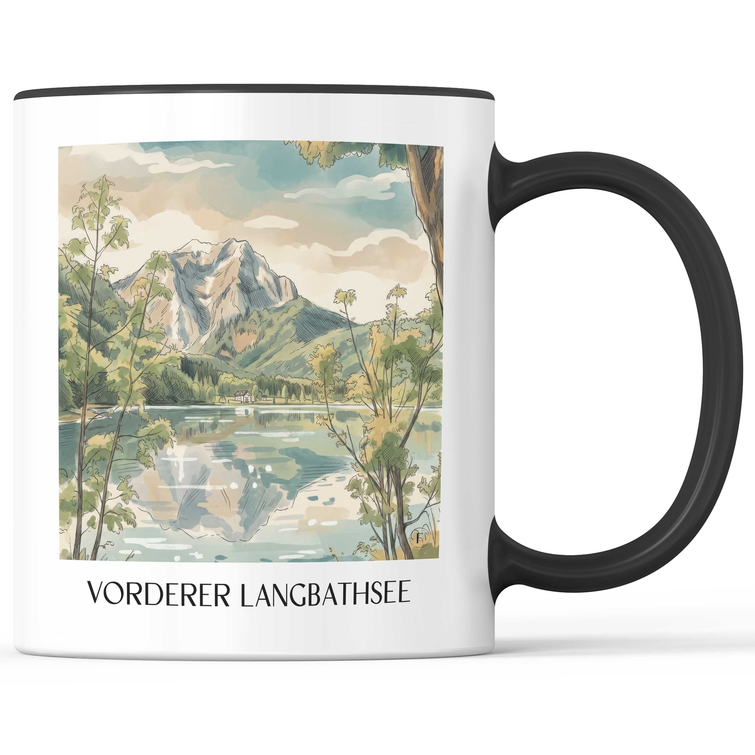 Vorderer Langbathsee Kaffeebecher - Österreich - Österreich Becher - Kaffeetasse im Aquarell Stil - favplace