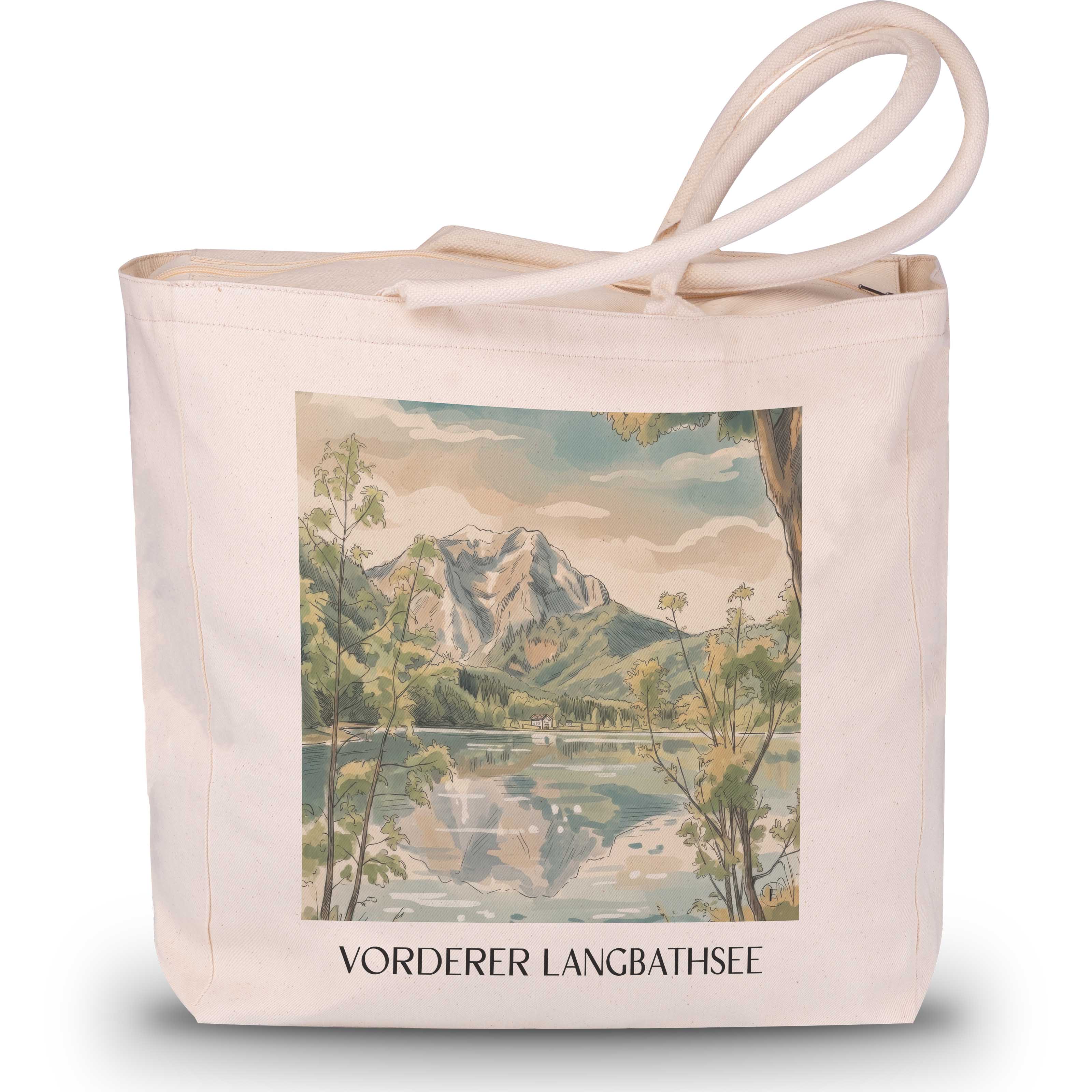 Vorderer Langbathsee Shopping Tasche - Österreich - Österreich Tote Bag - Einkaufstasche im Aquarell Stil - favplace