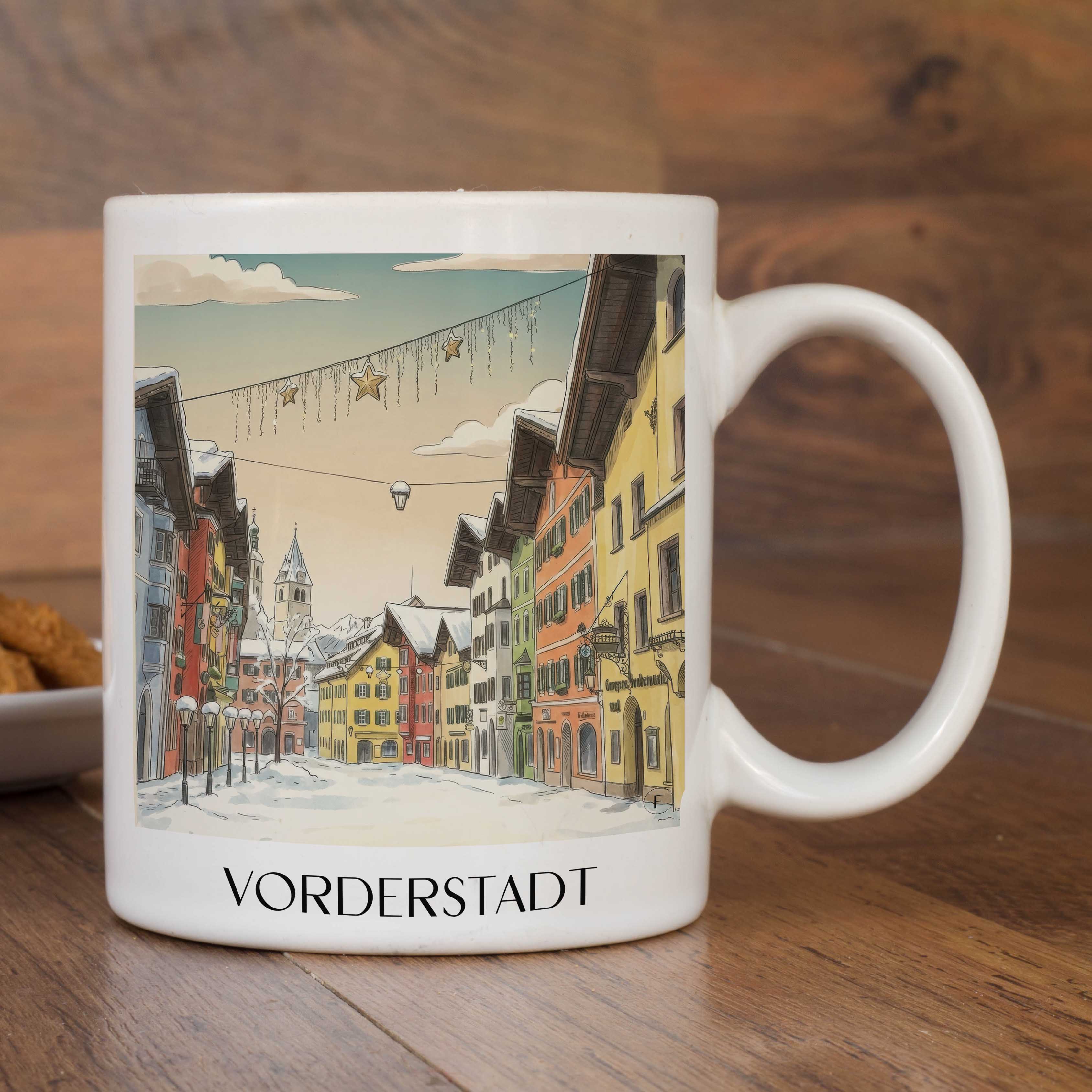vorderstadt-kitzbühel-österreich-kaffeebecher-aquarell