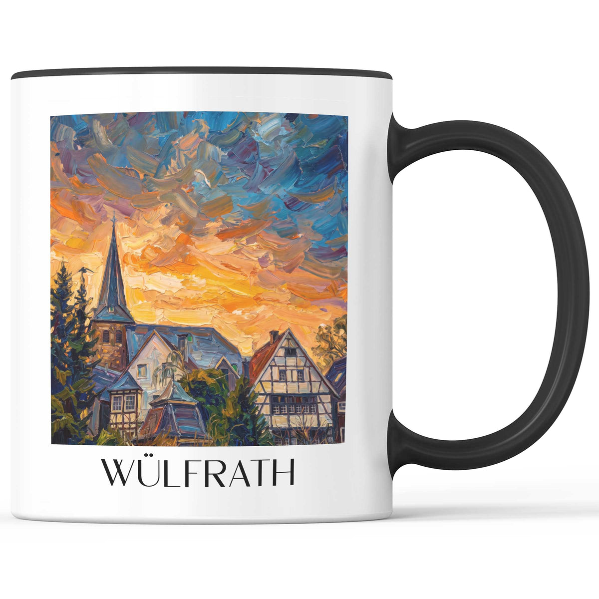 Wülfrath Kaffeebecher - Niederbergisches Land - Deutschland Becher - Kaffeetasse im Ölgemälde Stil - favplace