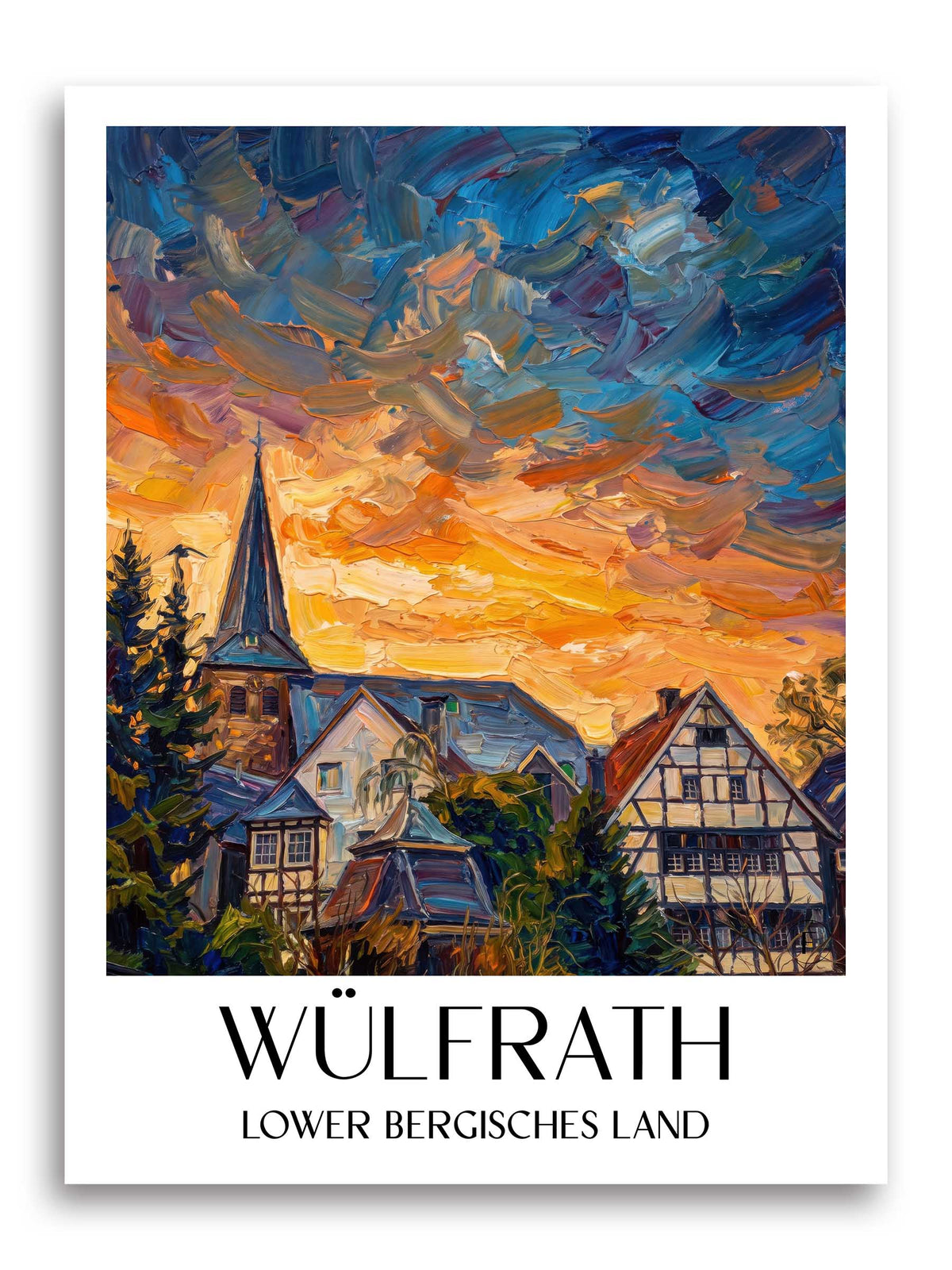 Wülfrath Poster - Niederbergisches Land - Deutschland Kunstdruck - Ölgemälde von A4 bis A1 - favplace