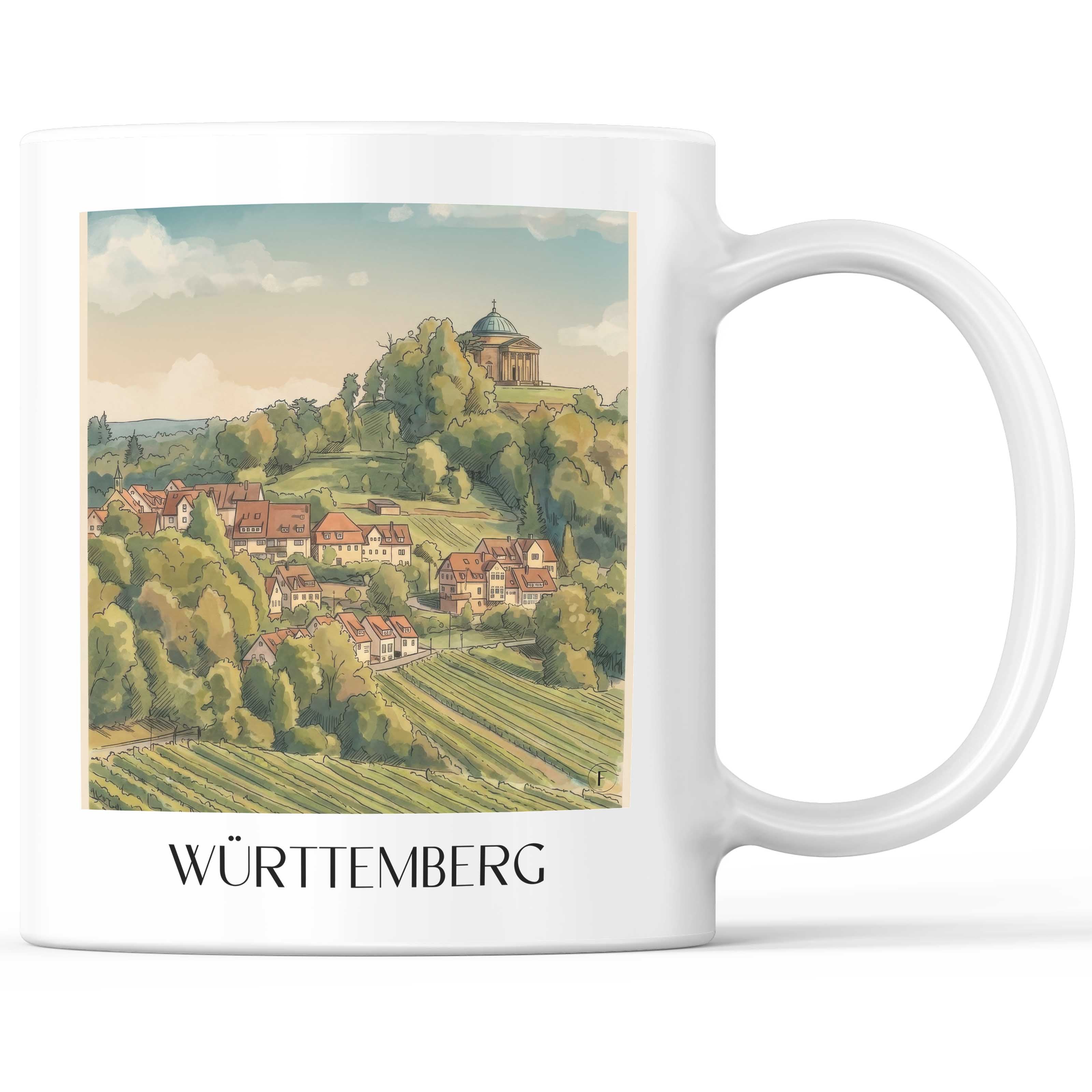 Württemberg Kaffeebecher - Stuttgart - Deutschland Becher - Kaffeetasse im Aquarell Stil - favplace