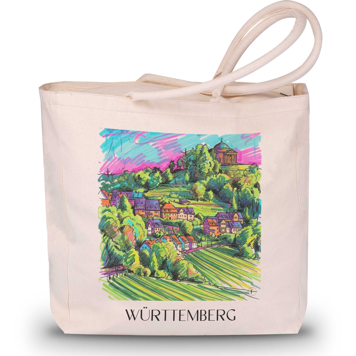Württemberg Shopping Tasche - Stuttgart - Deutschland Tote Bag - Einkaufstasche im Tag Graffiti Stil - favplace