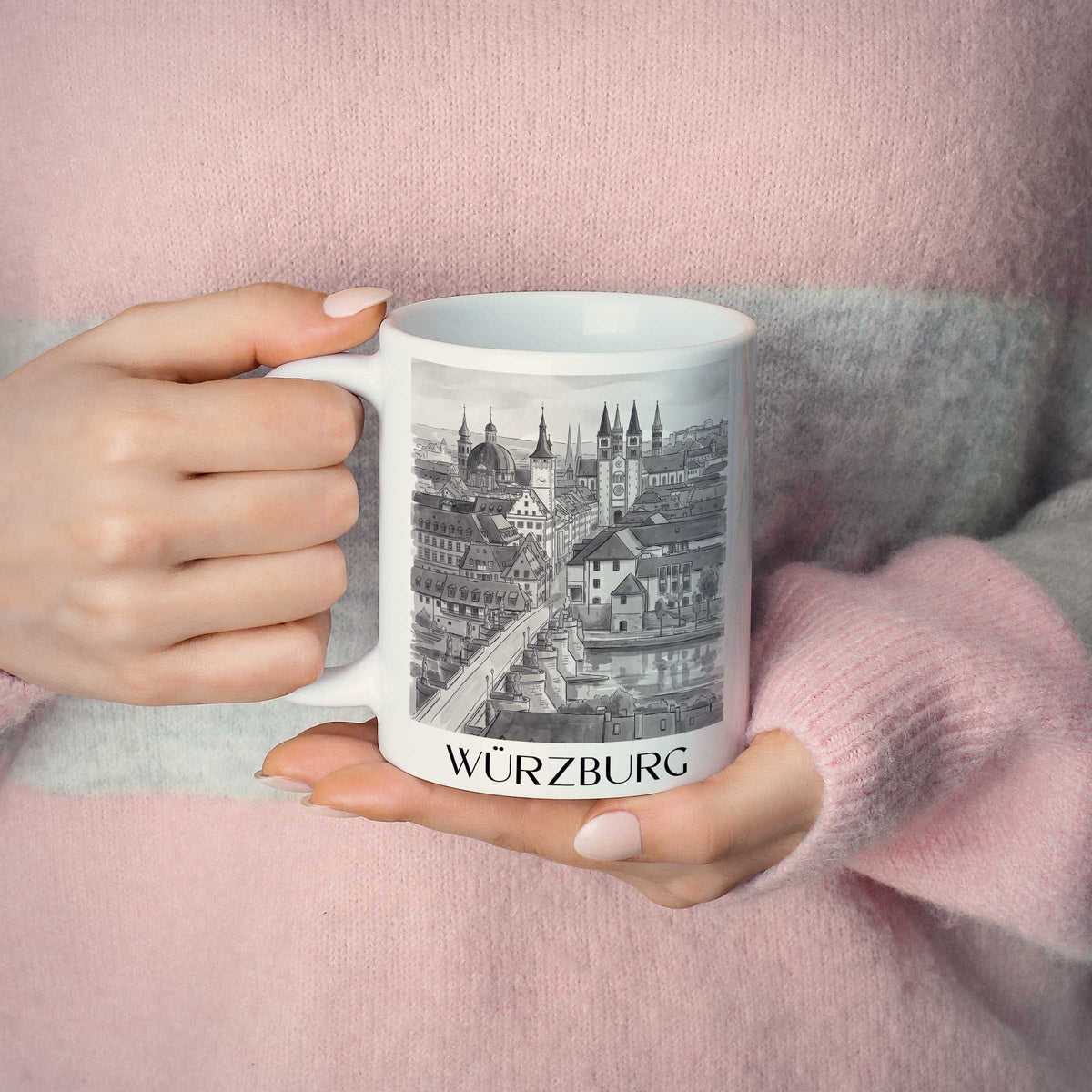 würzburg-franken-deutschland-kaffeebecher-aquarell-schwarz-weiss