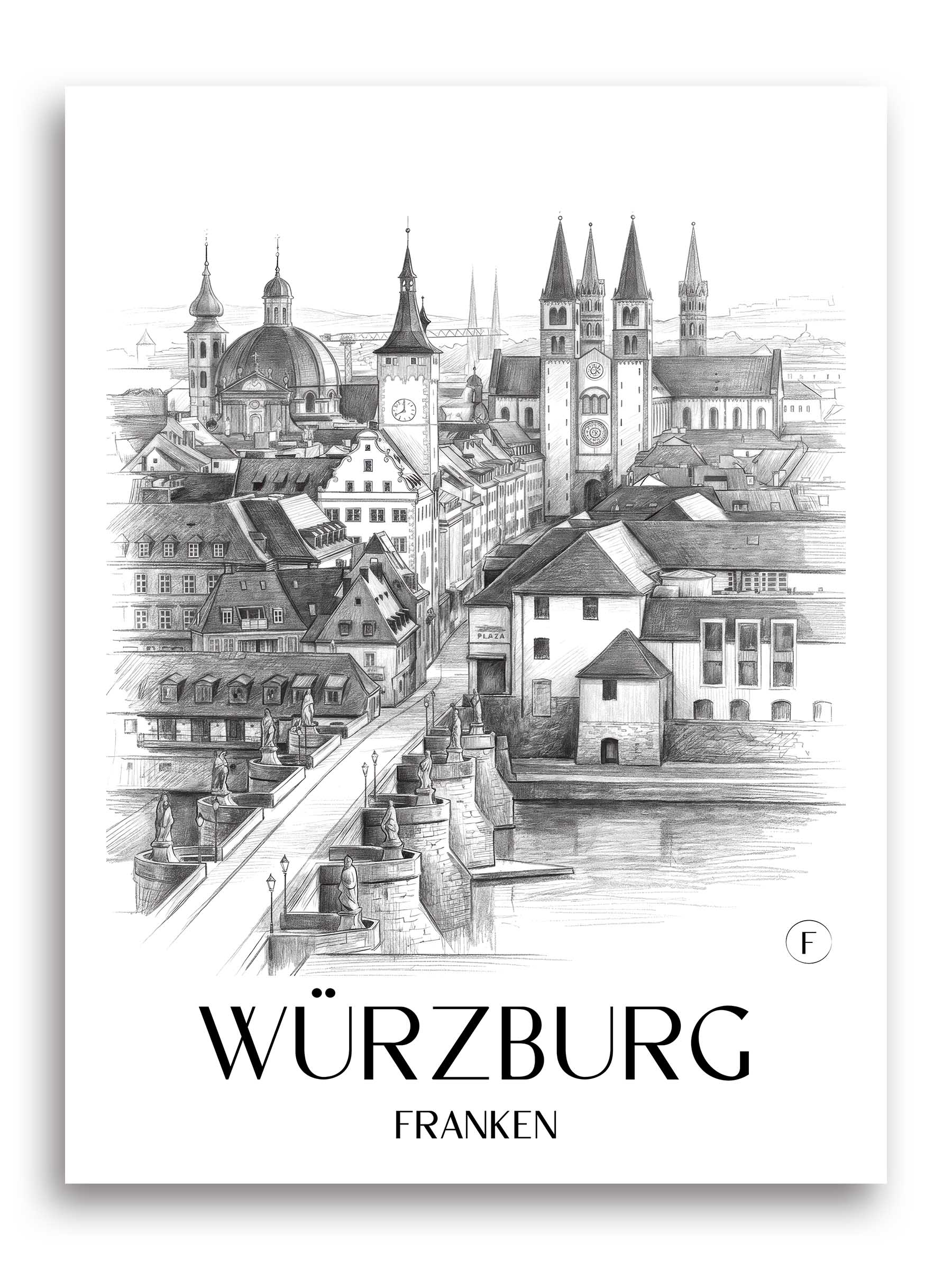 würzburg-franken-deutschland-poster-bleistift-zeichnung-drawing