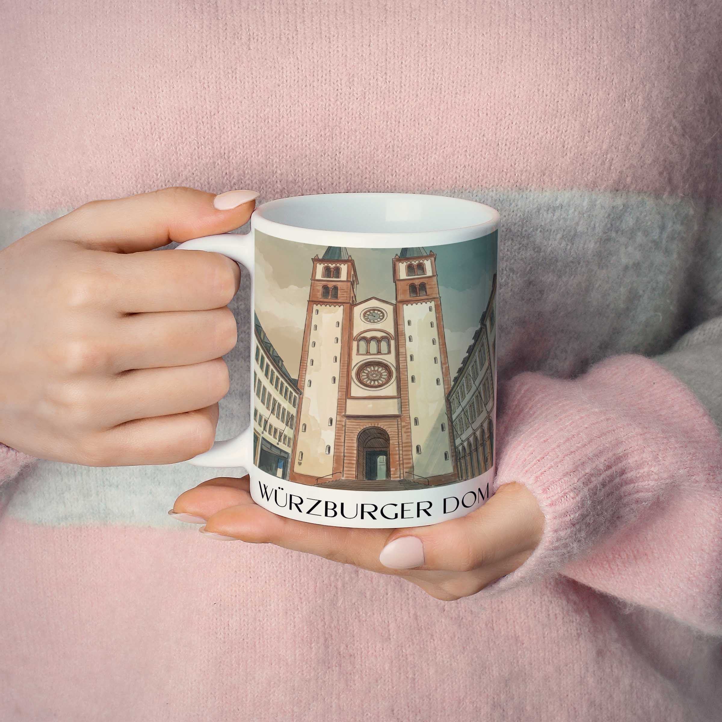 würzburger-dom-franken-deutschland-kaffeebecher-aquarell