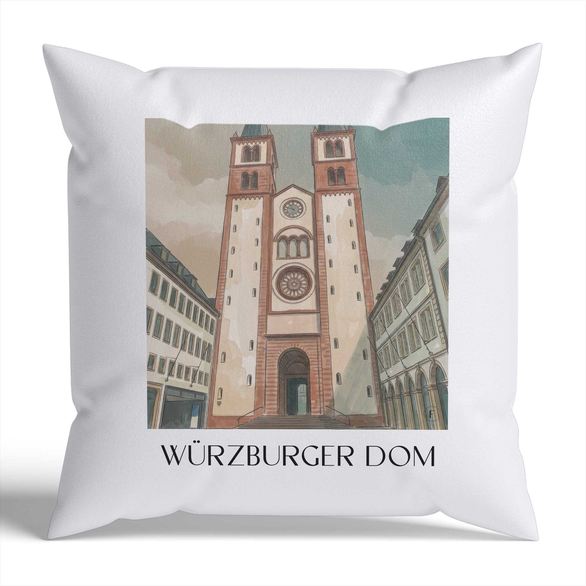 würzburger-dom-franken-deutschland-kissenbezug-aquarell