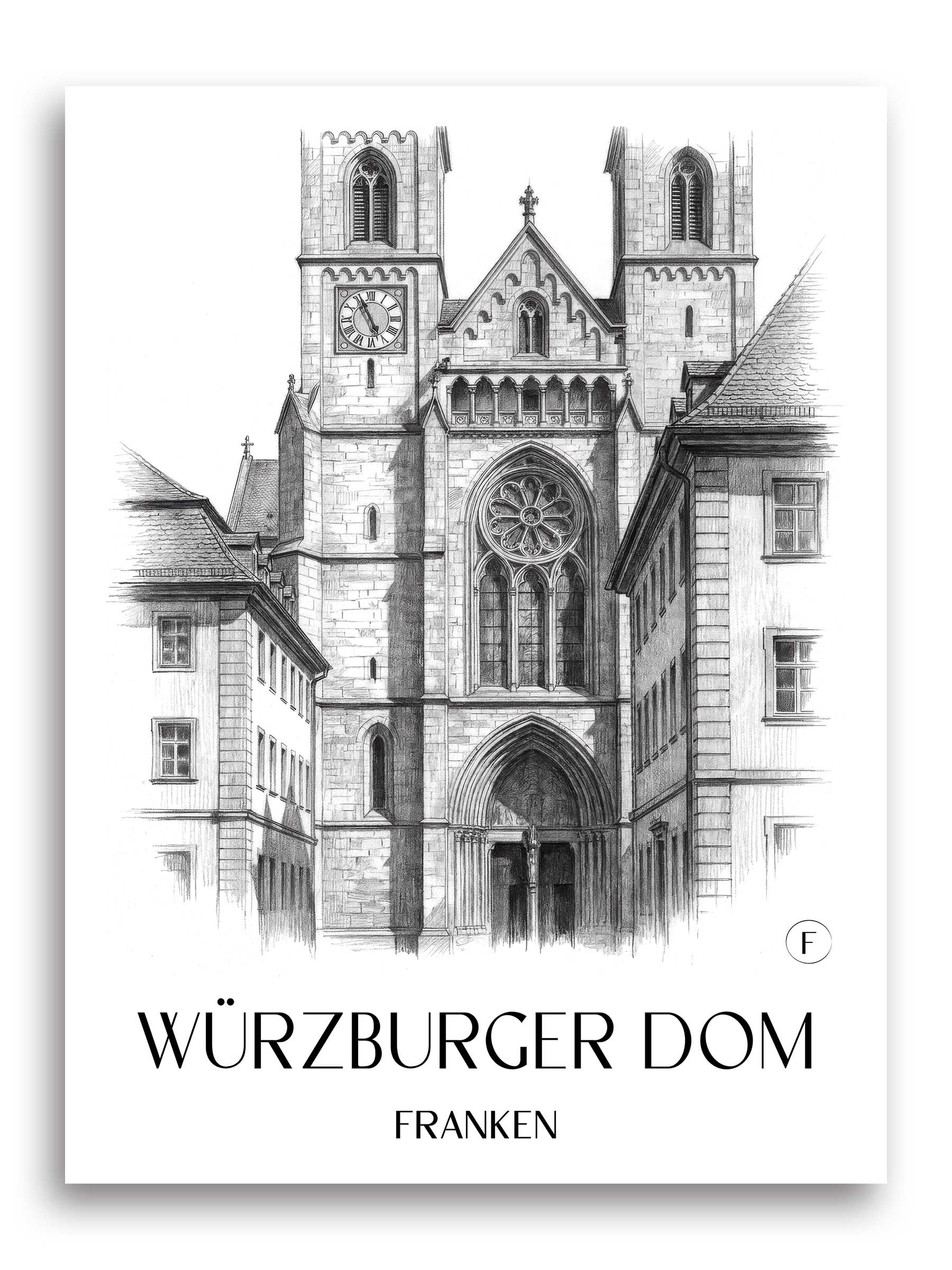 würzburger-dom-franken-deutschland-poster-bleistift-zeichnung-drawing