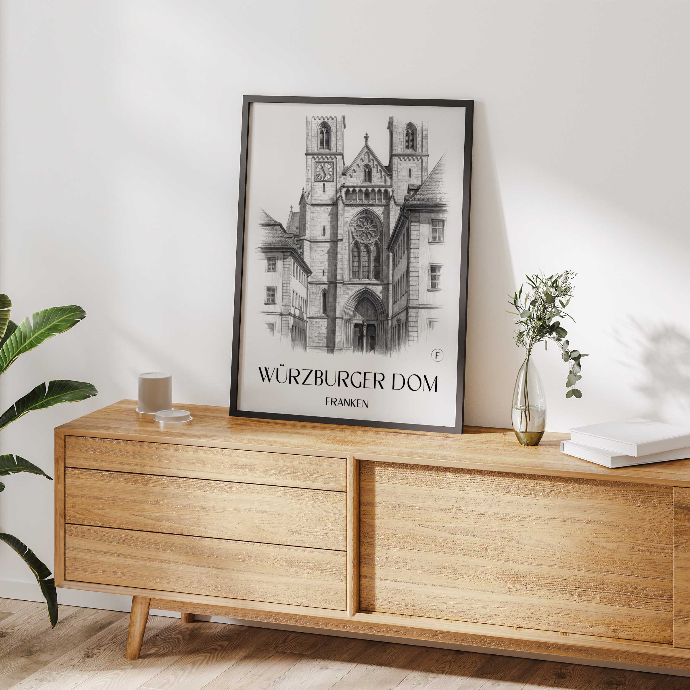 würzburger-dom-franken-deutschland-poster-bleistift-zeichnung-drawing