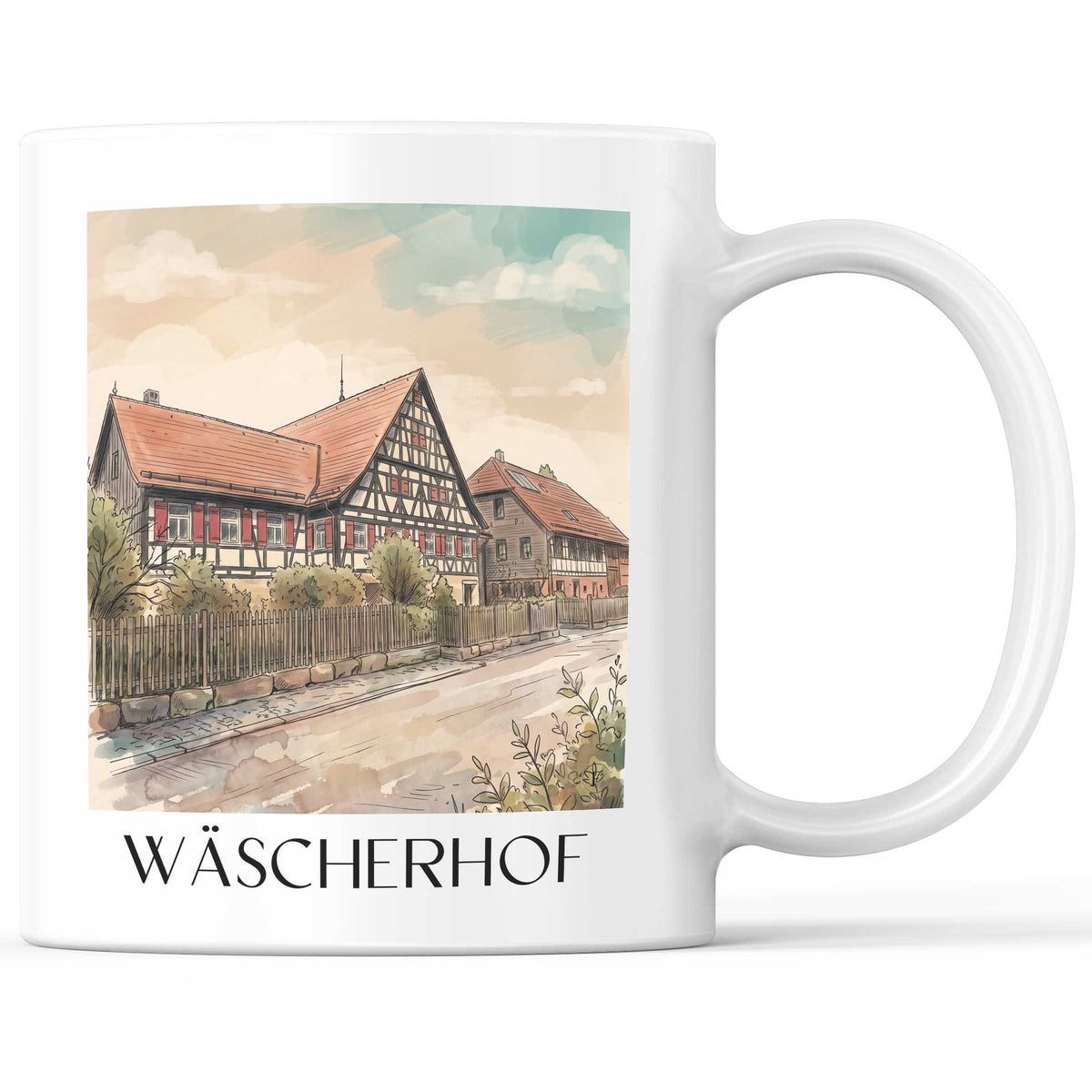 wäscherhof-schwäbische-alb-deutschland-kaffeebecher-aquarell