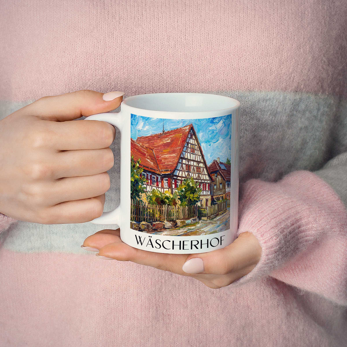 wäscherhof-schwäbische-alb-deutschland-kaffeebecher-oil-painting-oelgemaelde