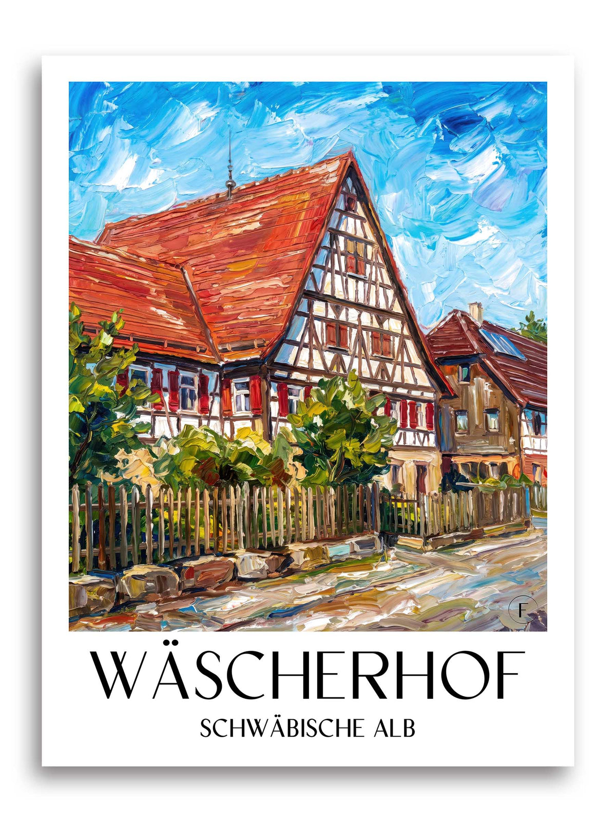 wäscherhof-schwäbische-alb-deutschland-poster-oil-painting-oelgemaelde