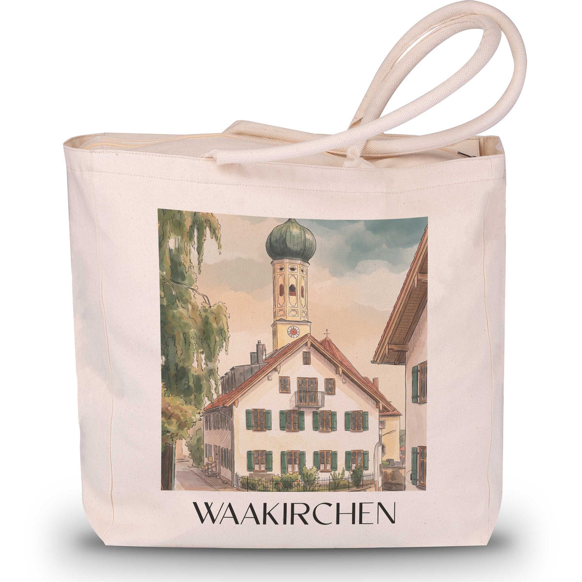 waakirchen-tölzer-land-deutschland-einkaufstasche-aquarell