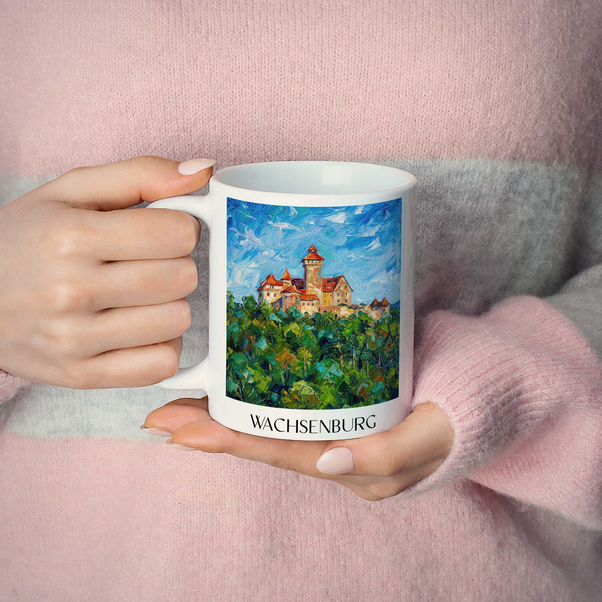 wachsenburg-thüringen-deutschland-kaffeebecher-oil-painting-oelgemaelde