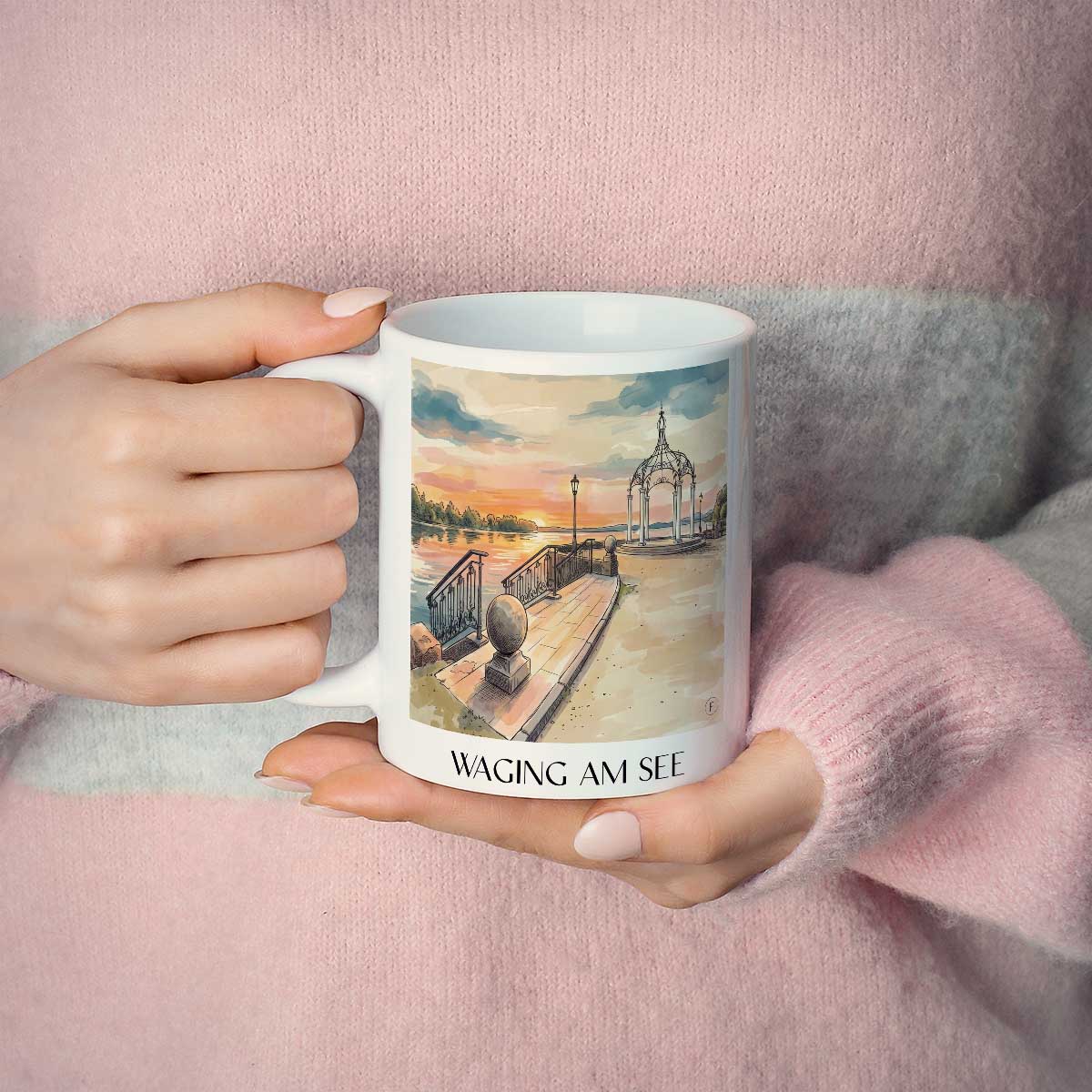 waging-am-see-chiemgau-deutschland-kaffeebecher-aquarell