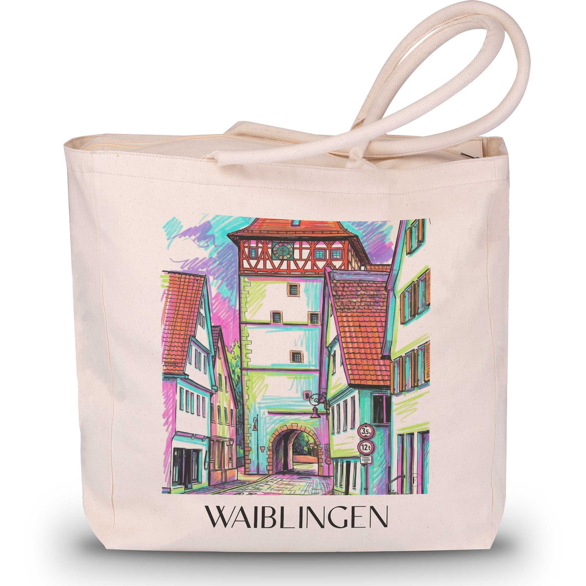 Waiblingen - Deutschland Tote Bag - Einkaufstasche im Tag Graffiti Stil - favplace