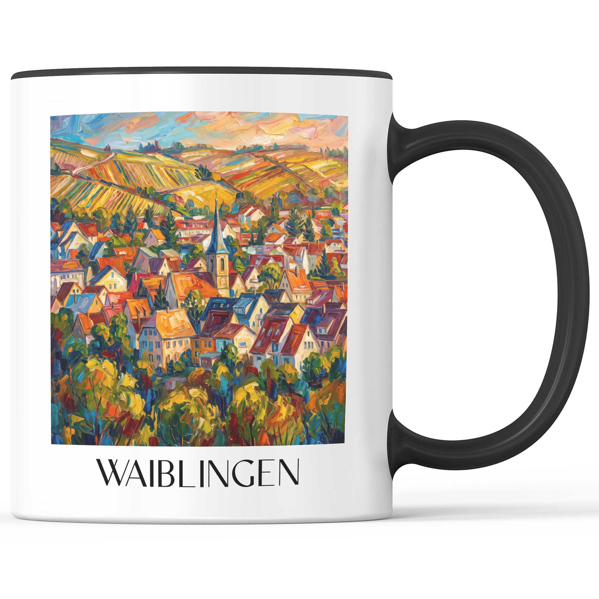 Waiblingen Kaffeebecher - Remstal - Deutschland Becher - Kaffeetasse im Ölgemälde Stil - favplace