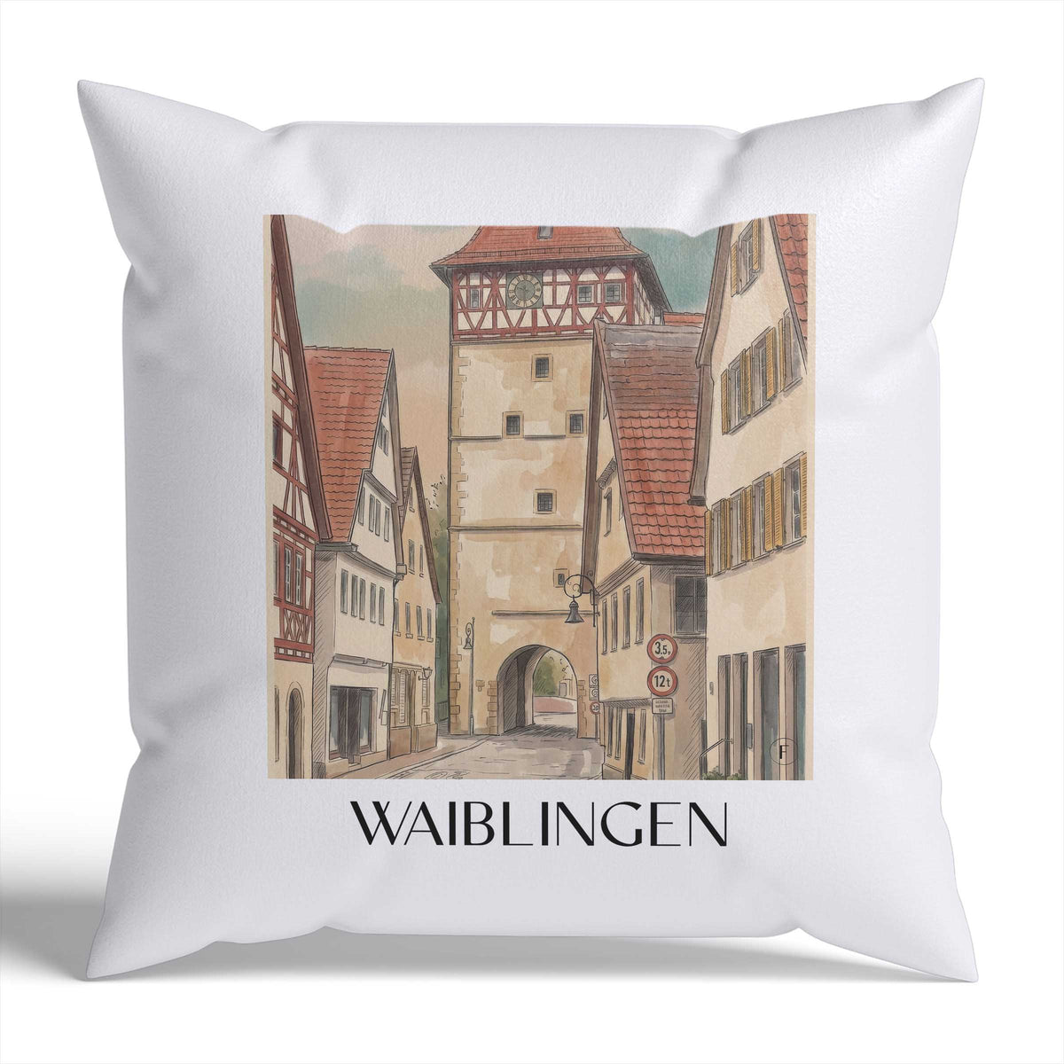 waiblingen-deutschland-deutschland-kissenbezug-aquarell