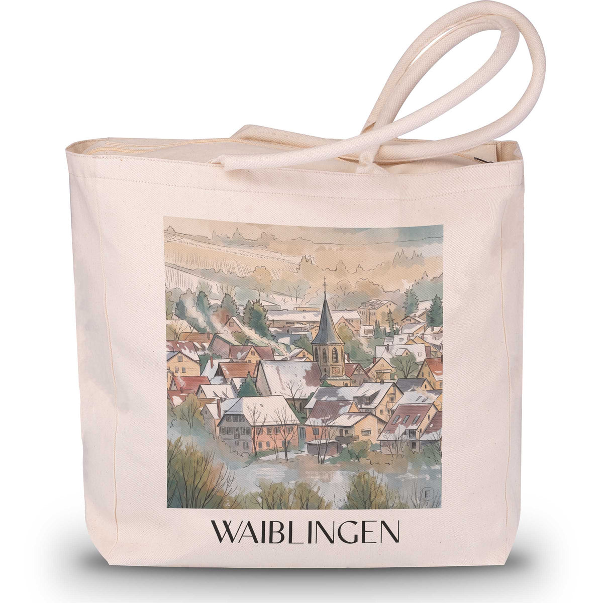Waiblingen Shopping Tasche - Remstal - Deutschland Tote Bag - Einkaufstasche im Aquarell Stil - favplace