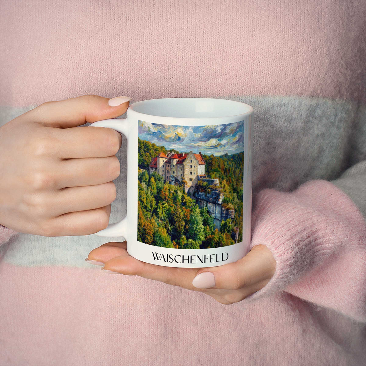 waischenfeld-fränkische-schweiz-deutschland-kaffeebecher-oil-painting-oelgemaelde