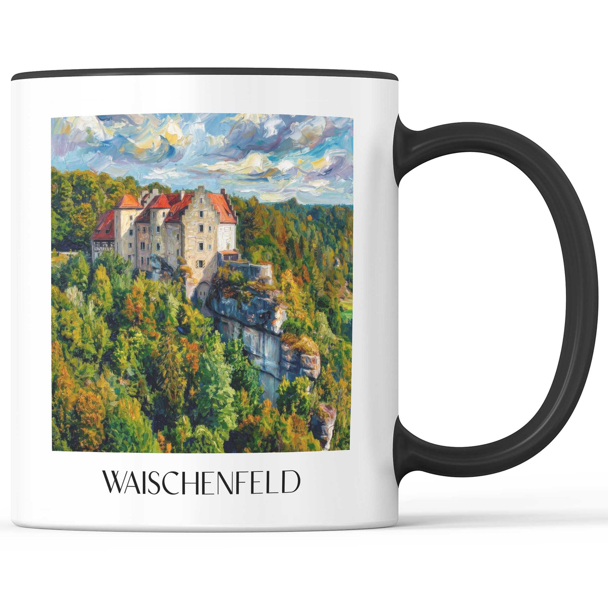 Waischenfeld Kaffeebecher - Fränkische Schweiz - Deutschland Becher - Kaffeetasse im Ölgemälde Stil - favplace