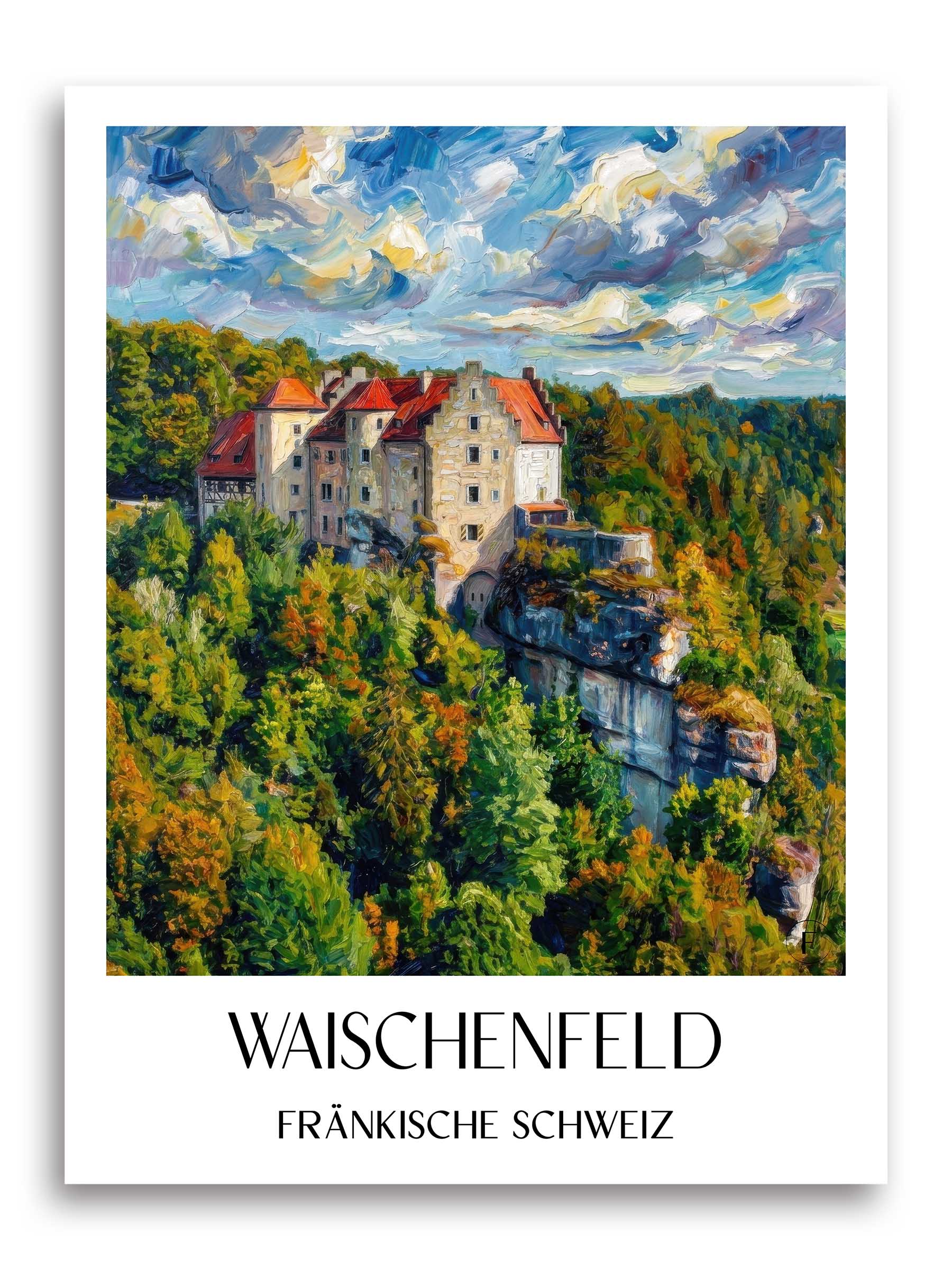 waischenfeld-fränkische-schweiz-deutschland-poster-oil-painting-oelgemaelde