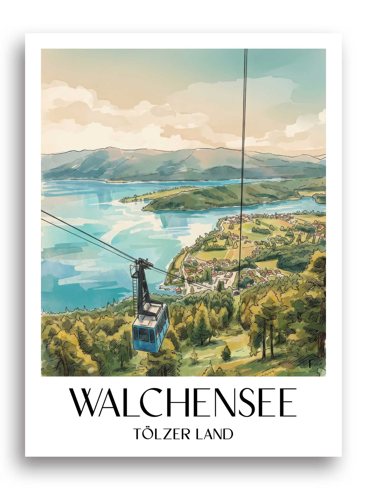 walchensee-tölzer-land-deutschland-poster-aquarell