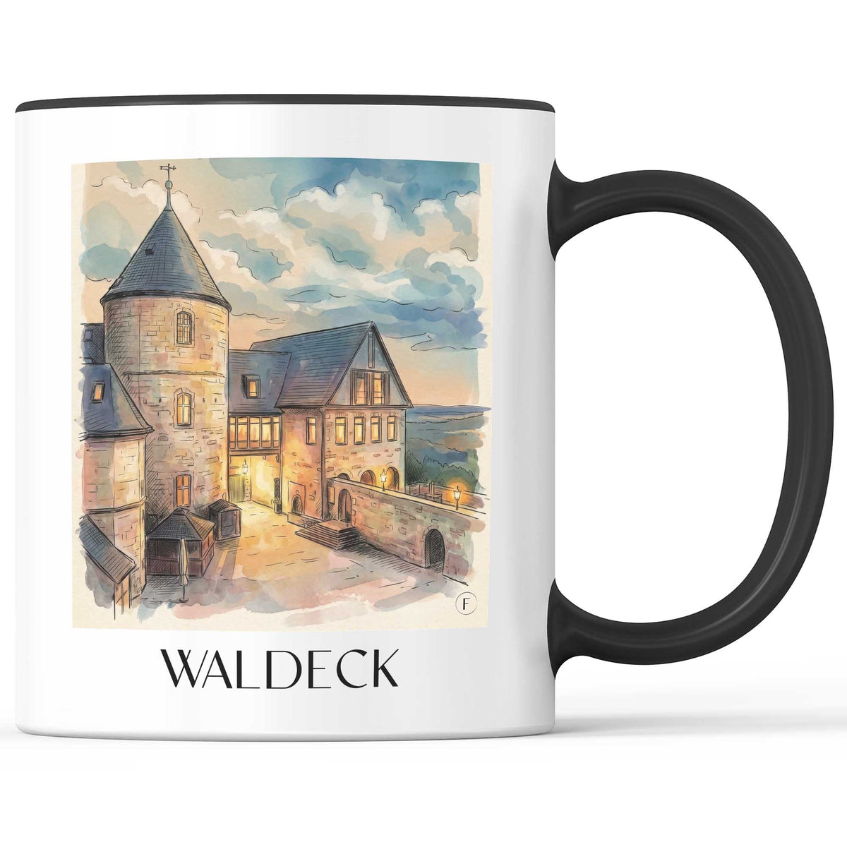 waldeck-hessen-deutschland-kaffeebecher-aquarell