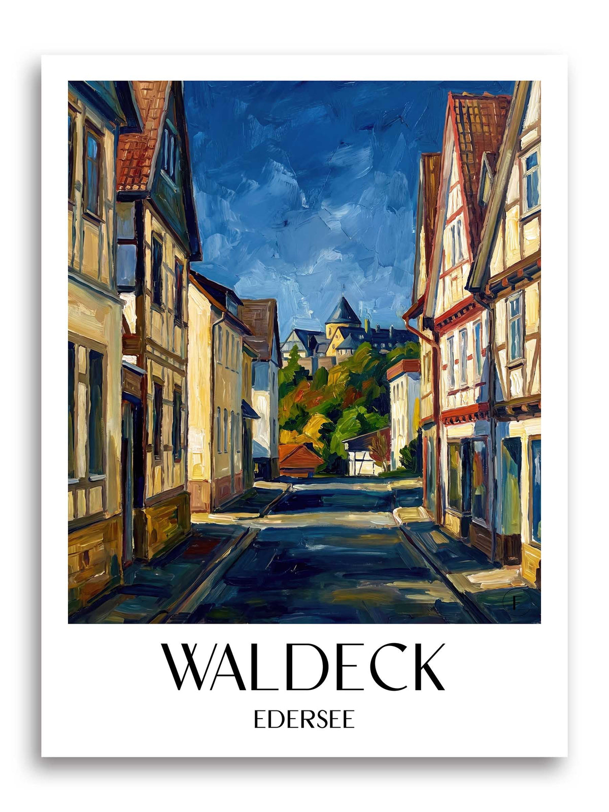 Waldeck Poster - Edersee - Deutschland Kunstdruck - Ölgemälde von A4 bis A1 - favplace