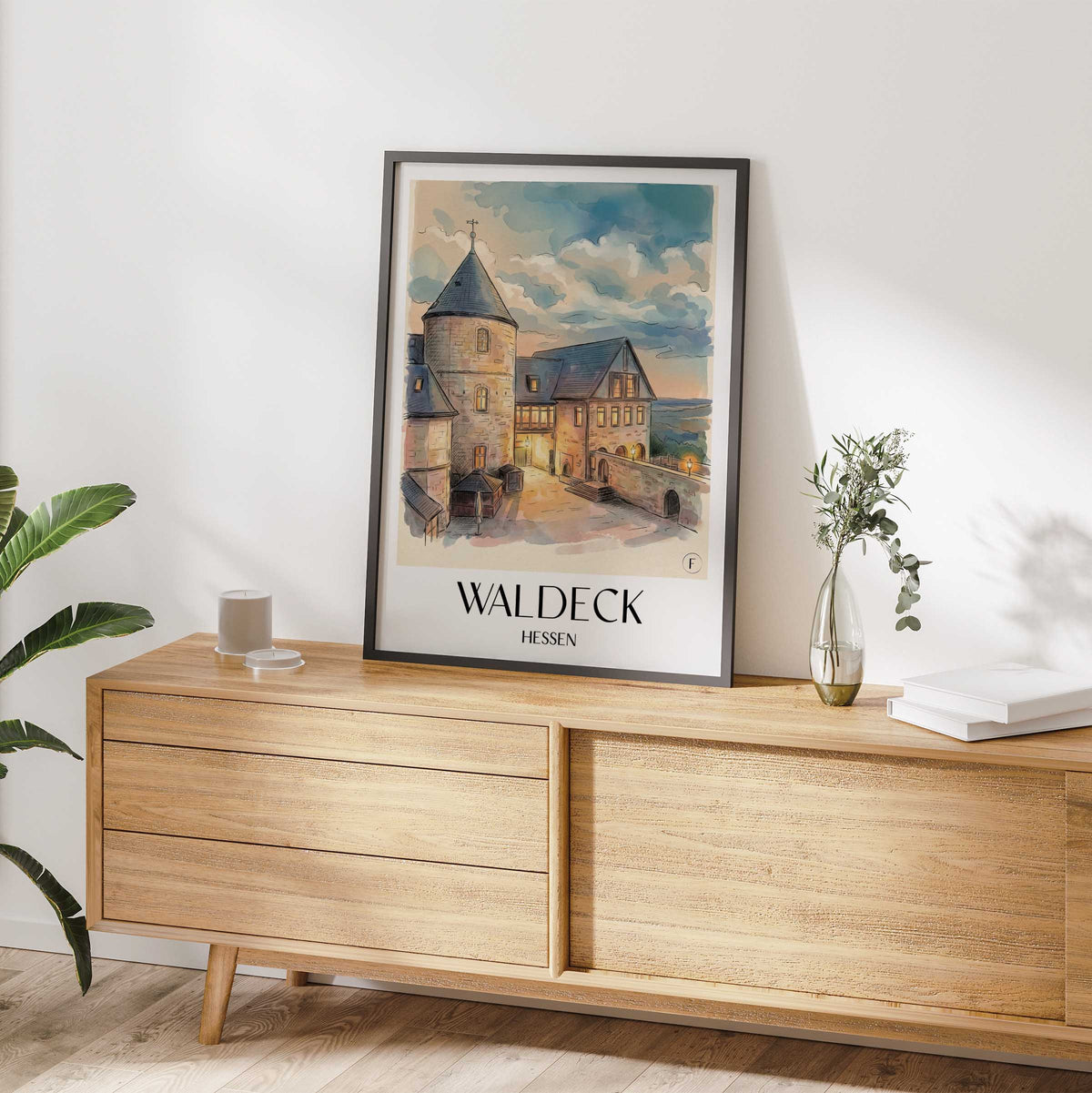 waldeck-hessen-deutschland-poster-aquarell