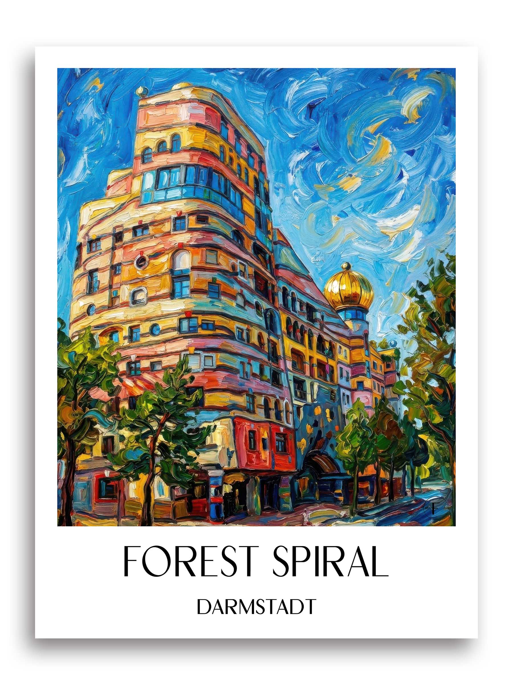 Waldspirale Poster - Darmstadt - Deutschland Kunstdruck - Ölgemälde von A4 bis A1 - favplace