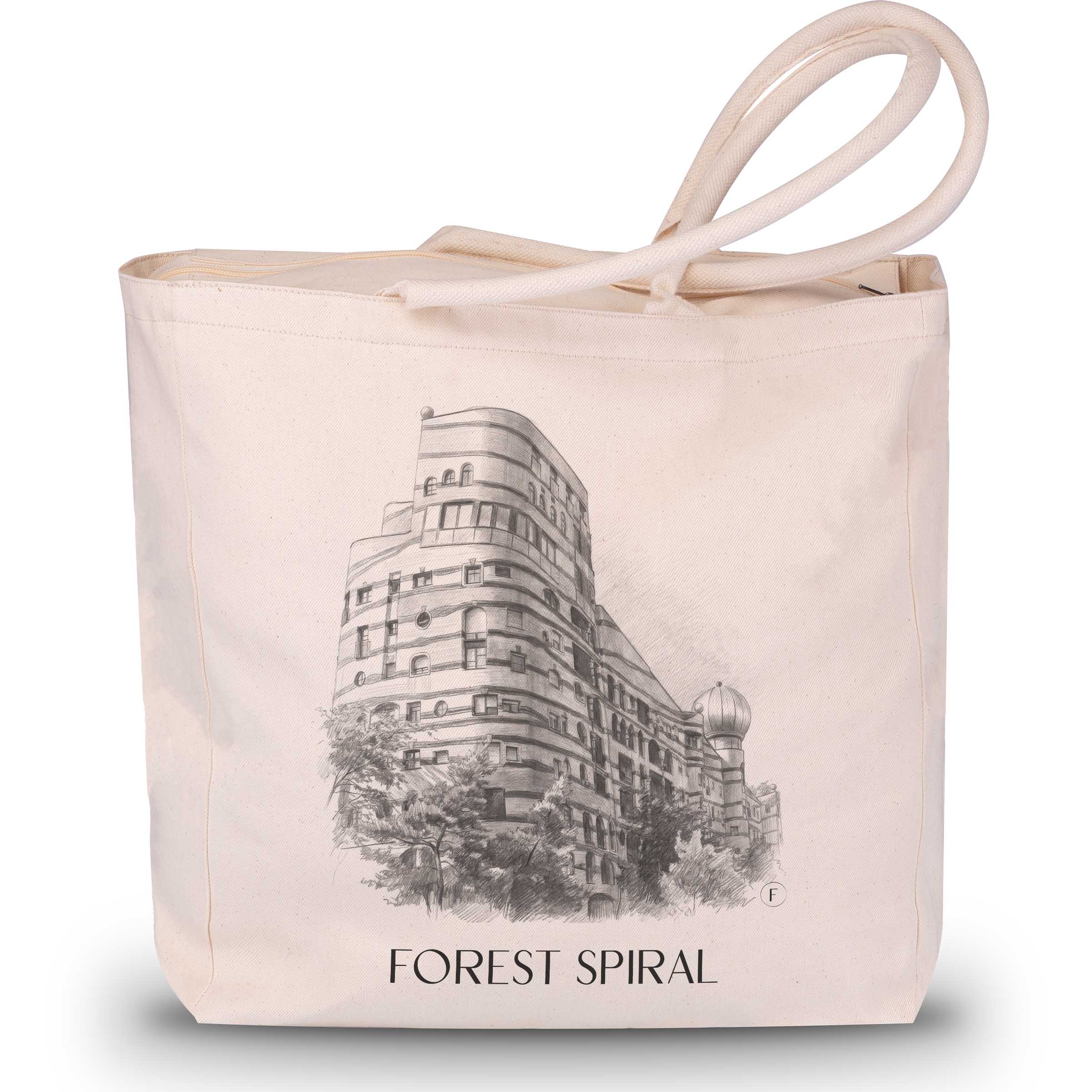 Waldspirale Shopping Tasche - Darmstadt - Deutschland Tote Bag - Einkaufstasche im Zeichnung Stil - favplace