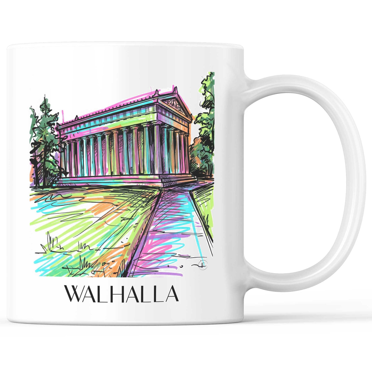 Walhalla Kaffeebecher - Regensburg - Deutschland Becher - Kaffeetasse im Tag Graffiti Stil - favplace