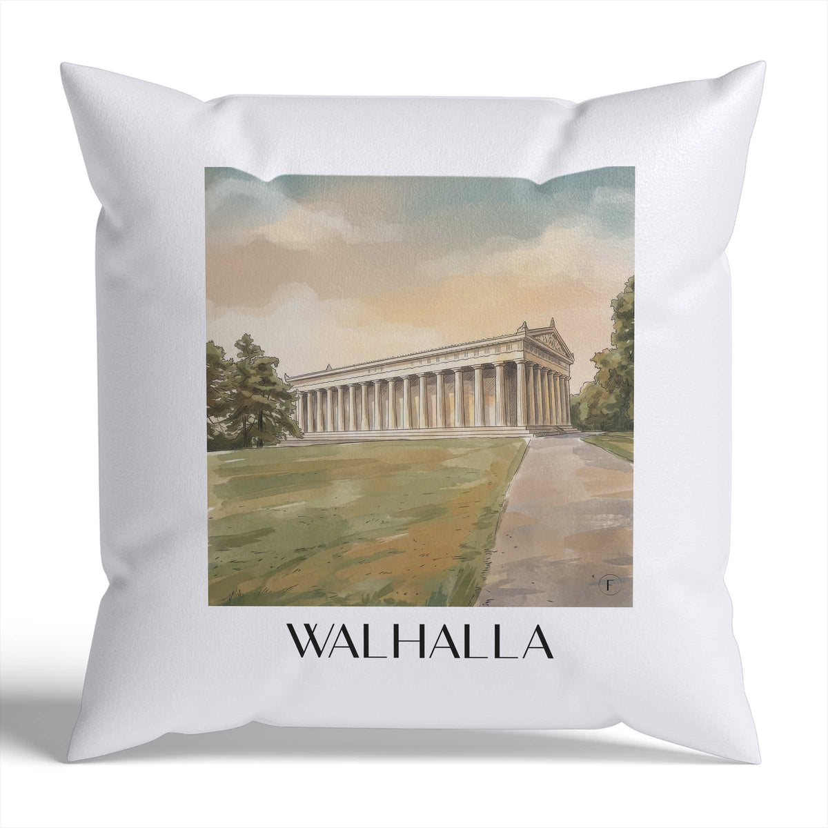 walhalla-regensburg-deutschland-kissenbezug-aquarell