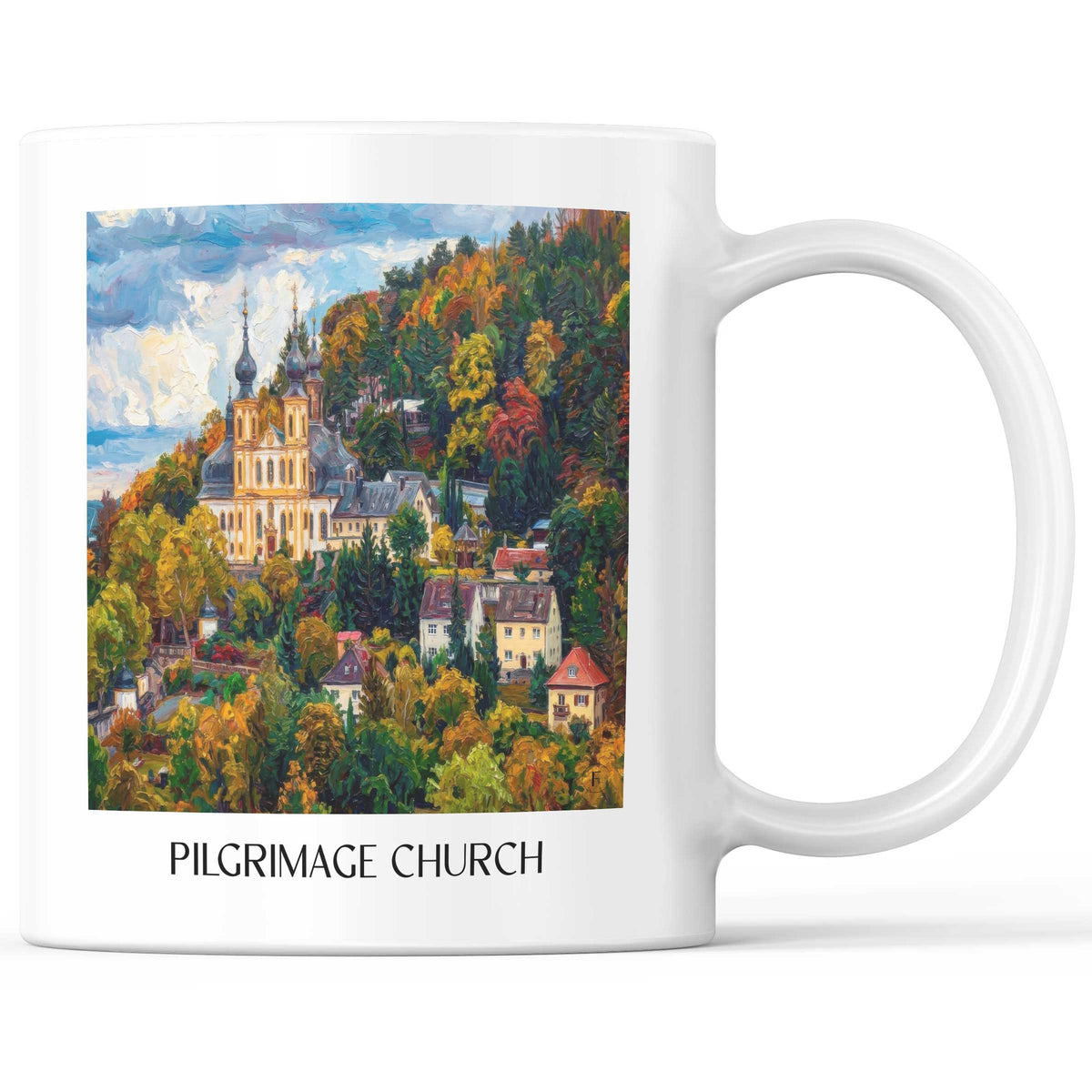 Wallfahrtskirche Kaffeebecher - Würzburg - Deutschland Becher - Kaffeetasse im Ölgemälde Stil - favplace