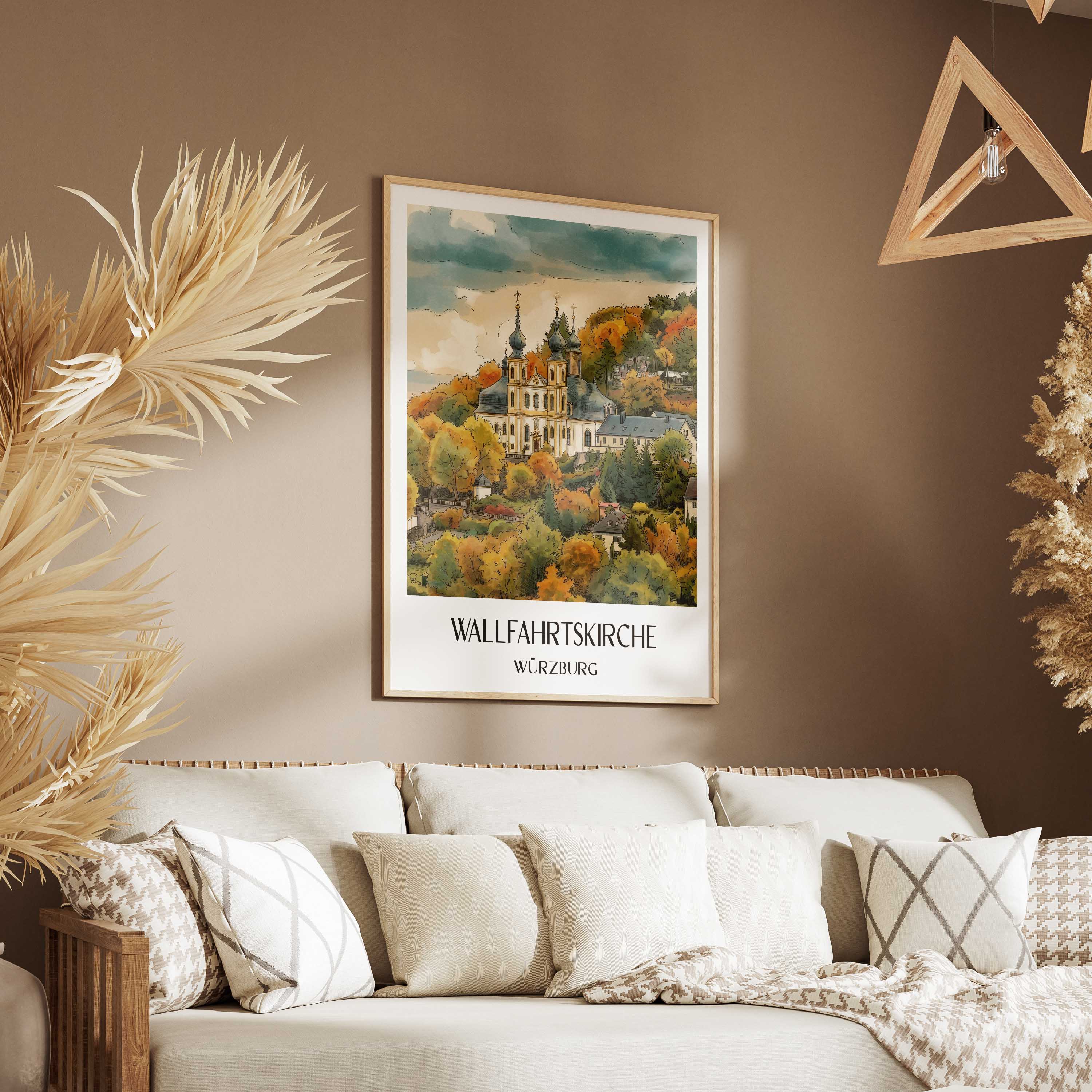wallfahrtskirche-würzburg-deutschland-poster-aquarell