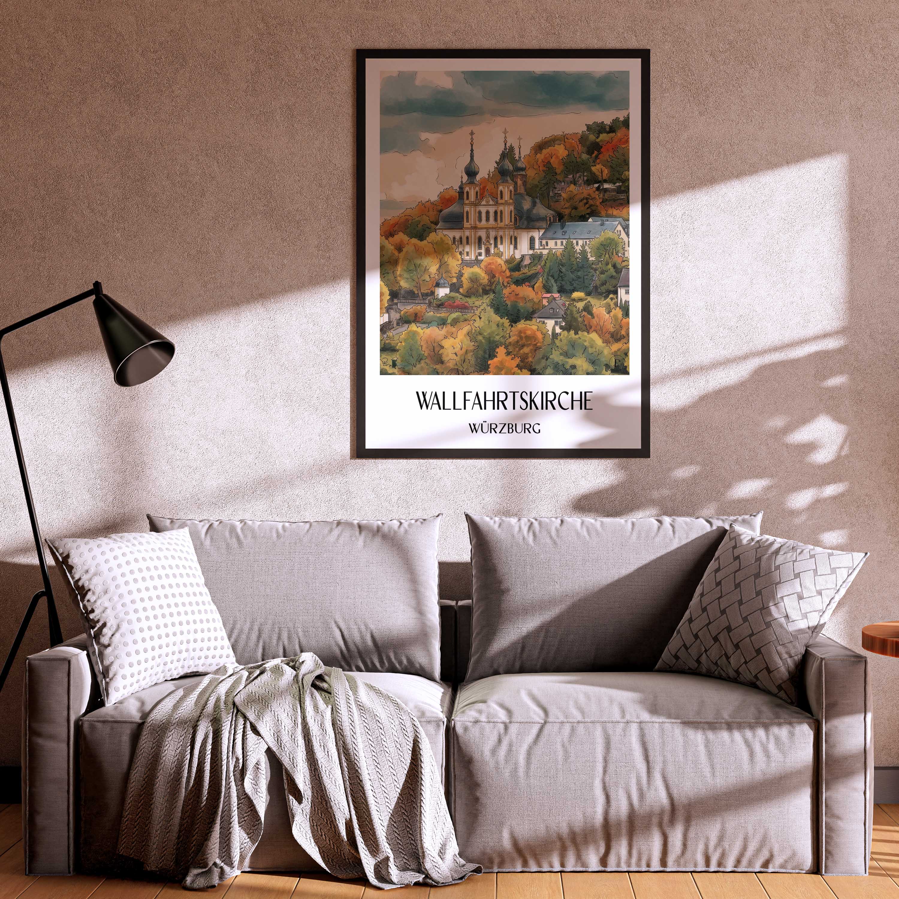 wallfahrtskirche-würzburg-deutschland-poster-aquarell