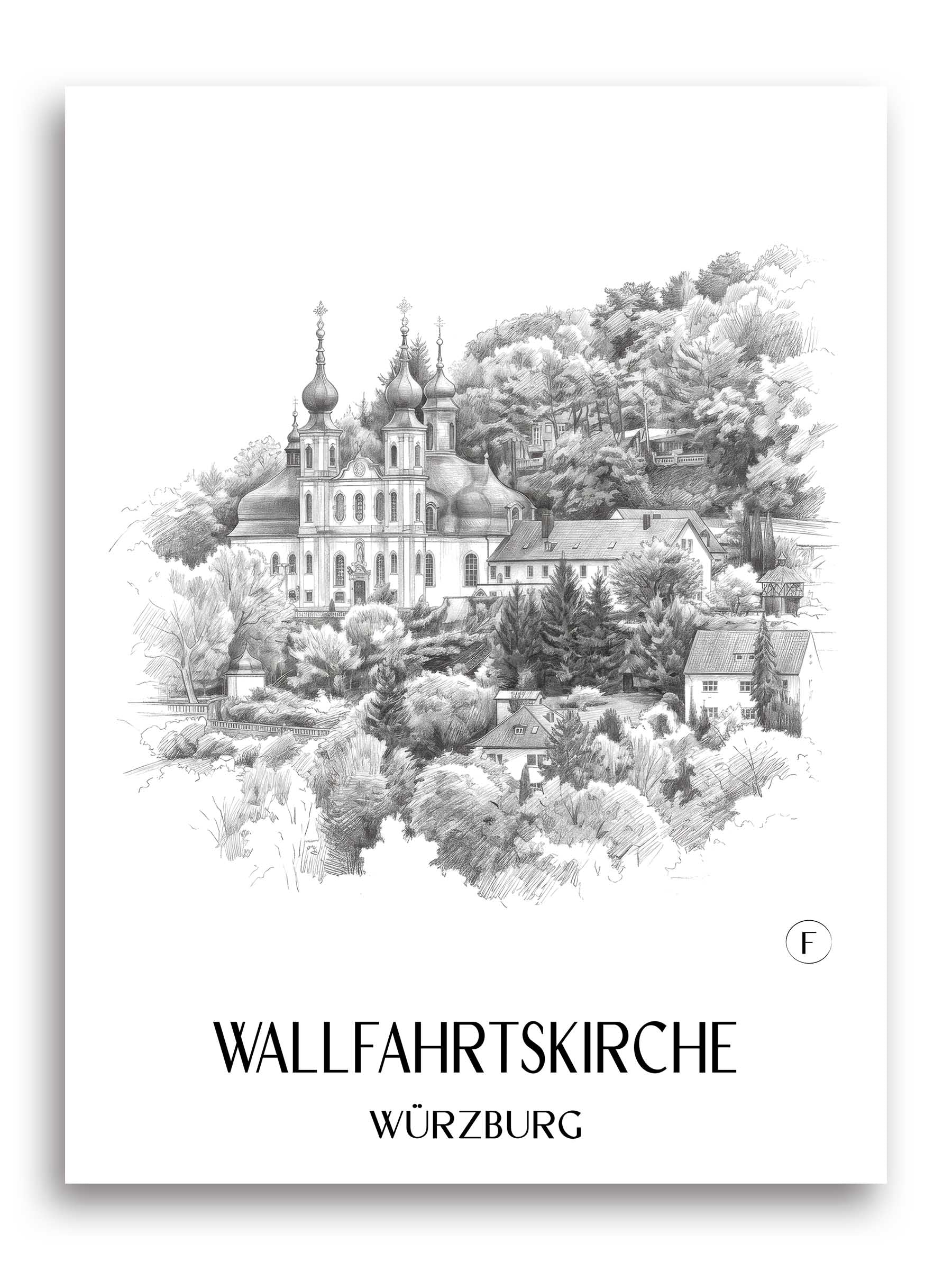 wallfahrtskirche-würzburg-deutschland-poster-bleistift-zeichnung-drawing