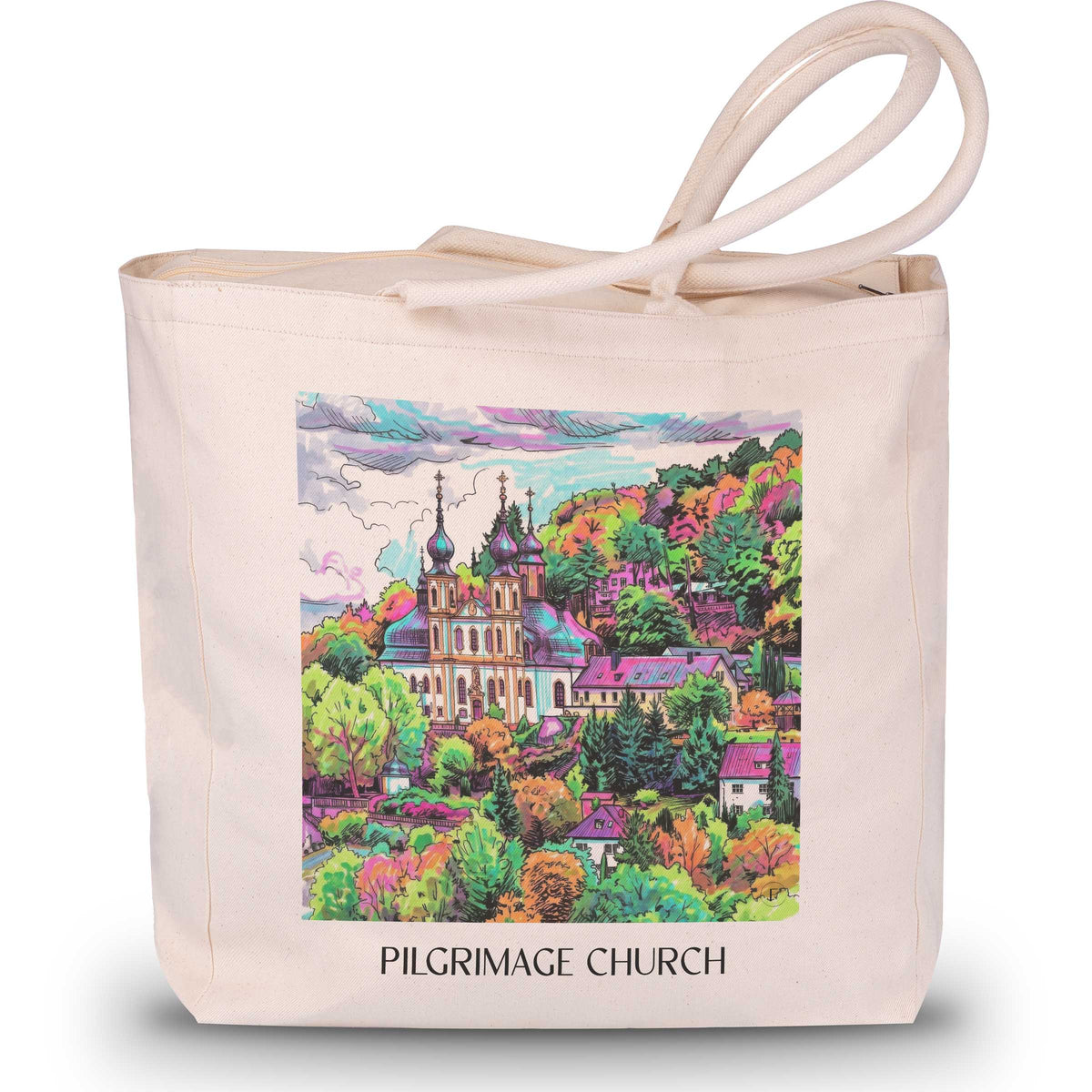 Wallfahrtskirche Shopping Tasche - Würzburg - Deutschland Tote Bag - Einkaufstasche im Tag Graffiti Stil - favplace