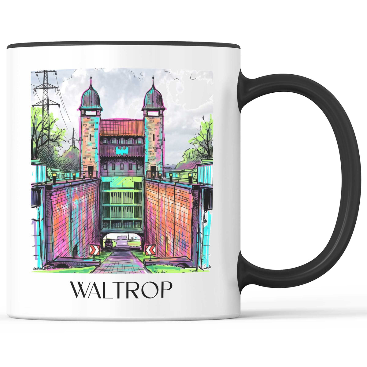 Waltrop Kaffeebecher - Ruhrgebiet - Deutschland Becher - Kaffeetasse im Tag Graffiti Stil - favplace