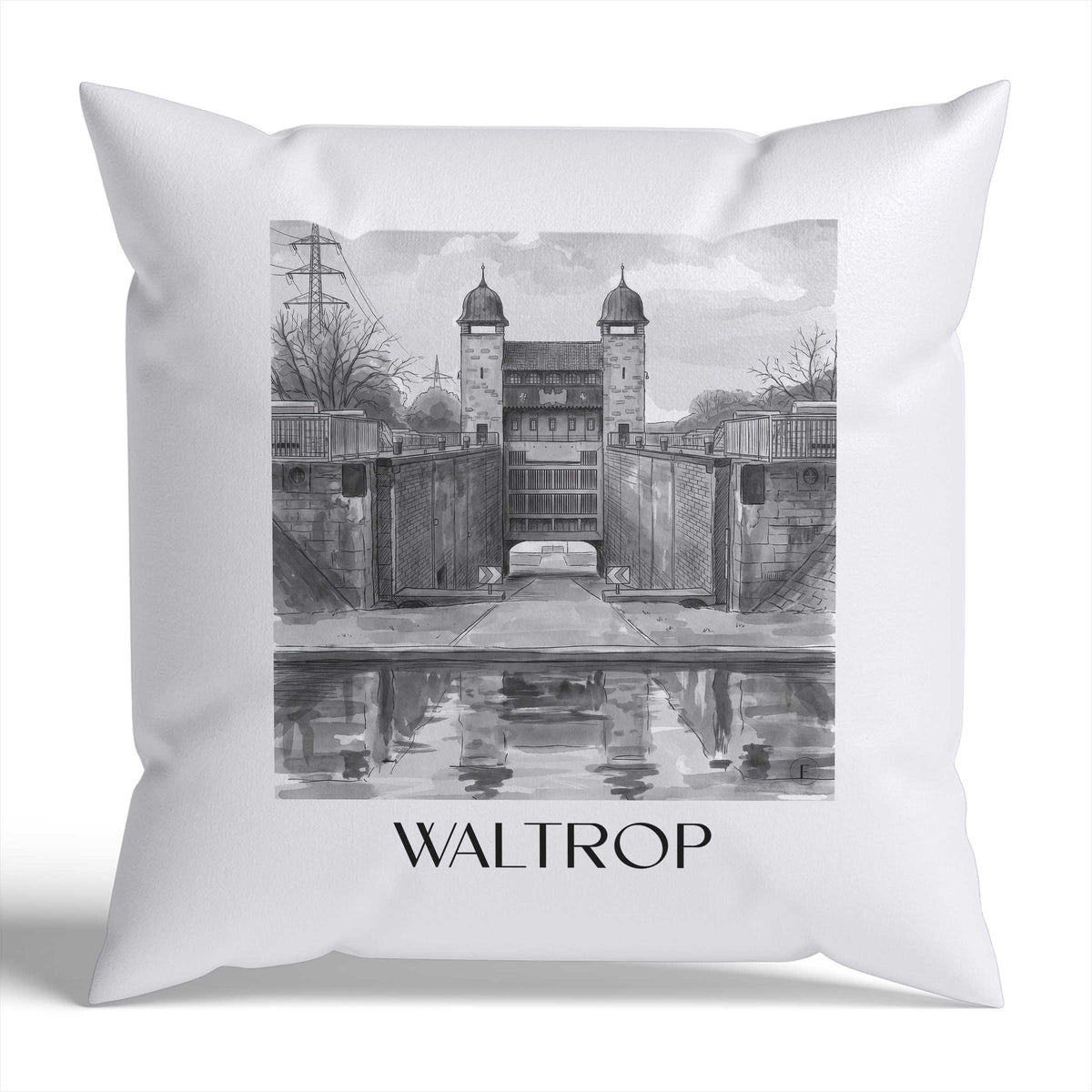 waltrop-ruhrgebiet-deutschland-kissenbezug-aquarell-schwarz-weiss
