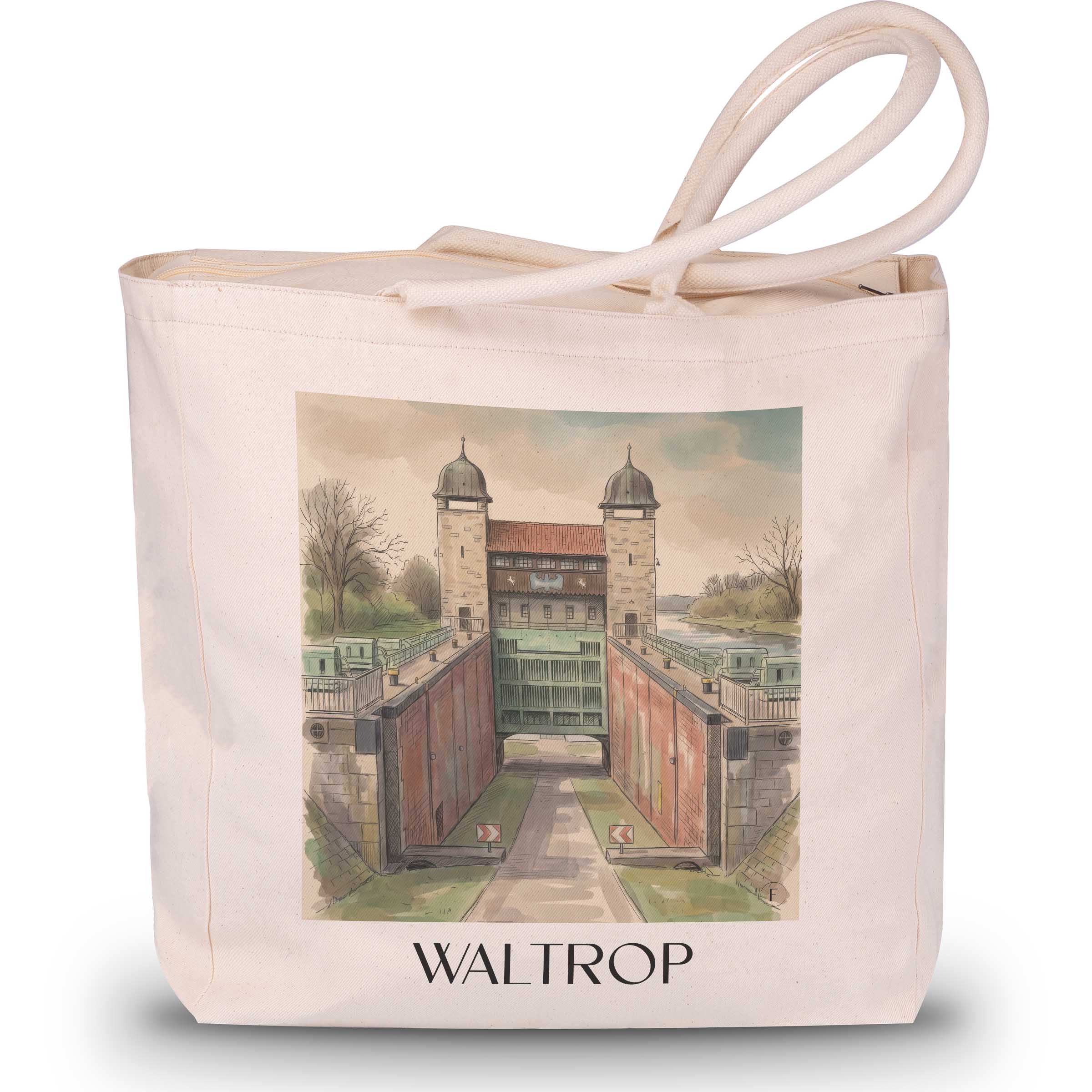 Waltrop Shopping Tasche - Ruhrgebiet - Deutschland Tote Bag - Einkaufstasche im Aquarell Stil - favplace