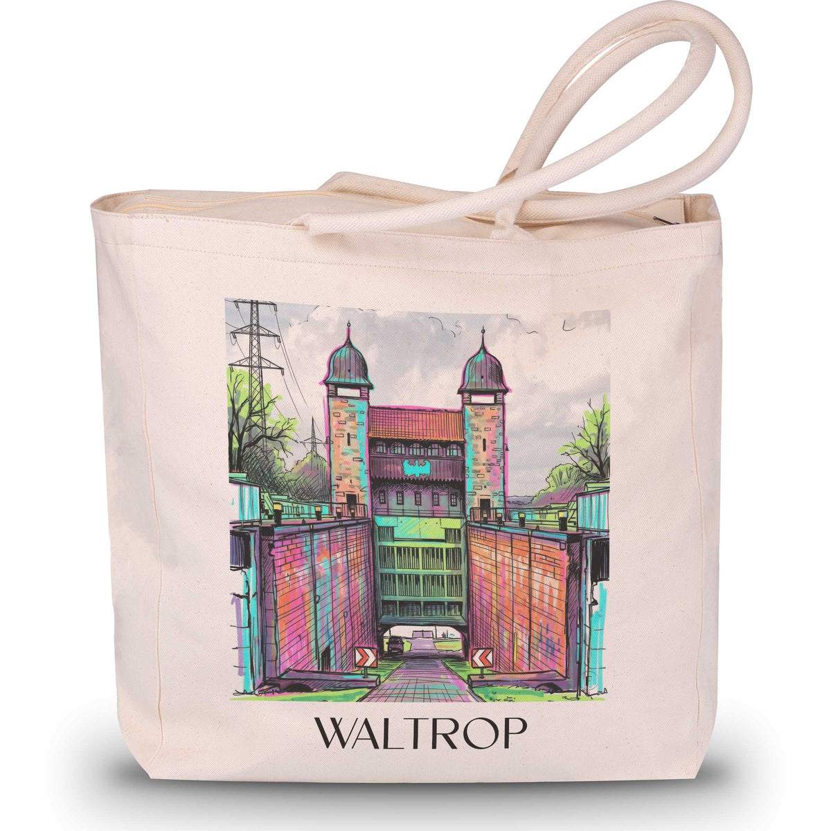 Waltrop Shopping Tasche - Ruhrgebiet - Deutschland Tote Bag - Einkaufstasche im Tag Graffiti Stil - favplace