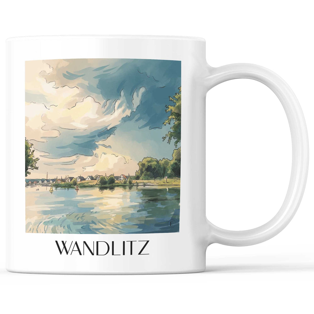 Wandlitz Kaffeebecher - Brandenburg - Deutschland Becher - Kaffeetasse im Aquarell Stil - favplace