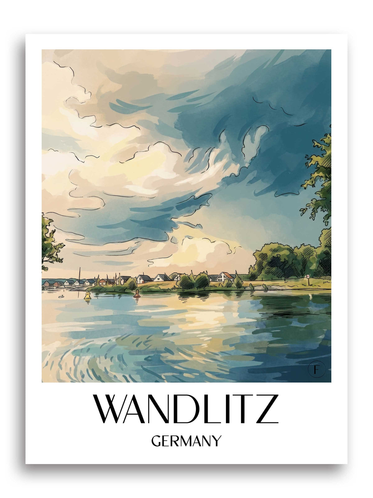 Wandlitz Poster - Brandenburg - Deutschland Kunstdruck - Aquarell von A4 bis A1 - favplace